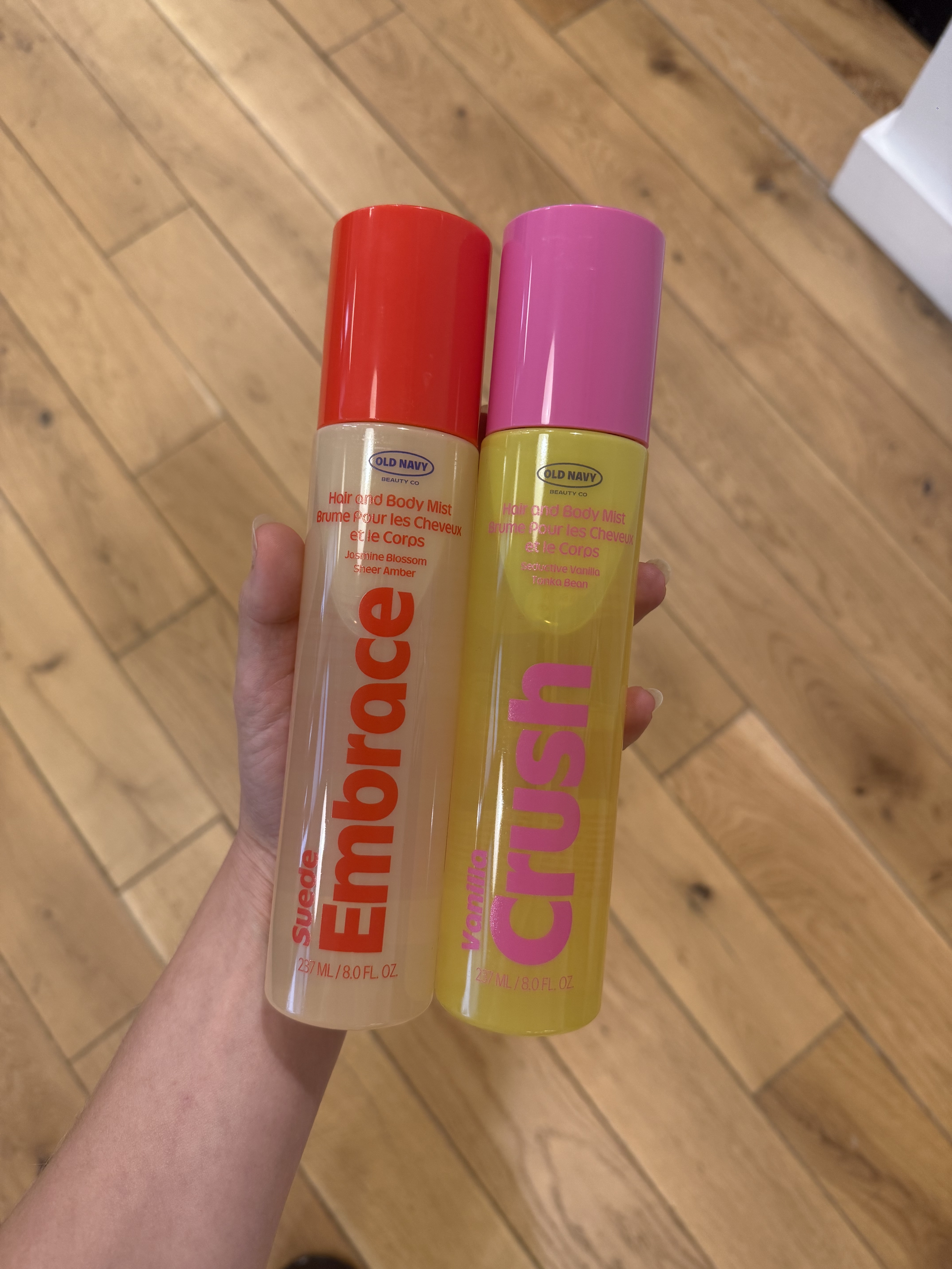 Photo of Jamie Chevron testing Old Navy's new fragrances