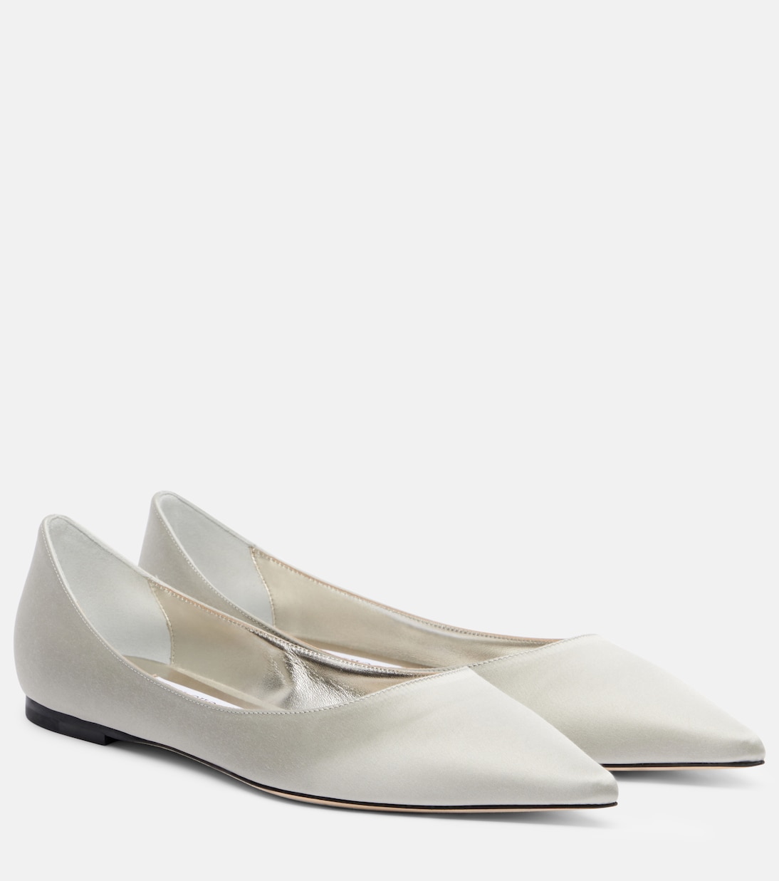 Love Satin Ballet Flats in Silver - Jimmy Choo