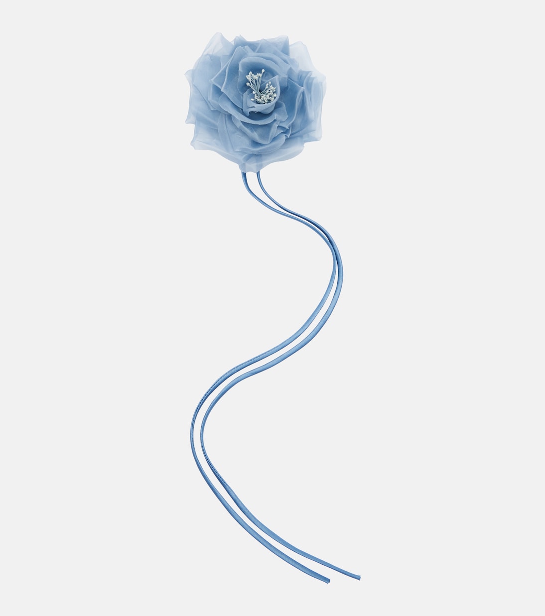 Ario Floral-Appliqu&eacute; Silk Chiffon Brooch in Blue - Max Mara