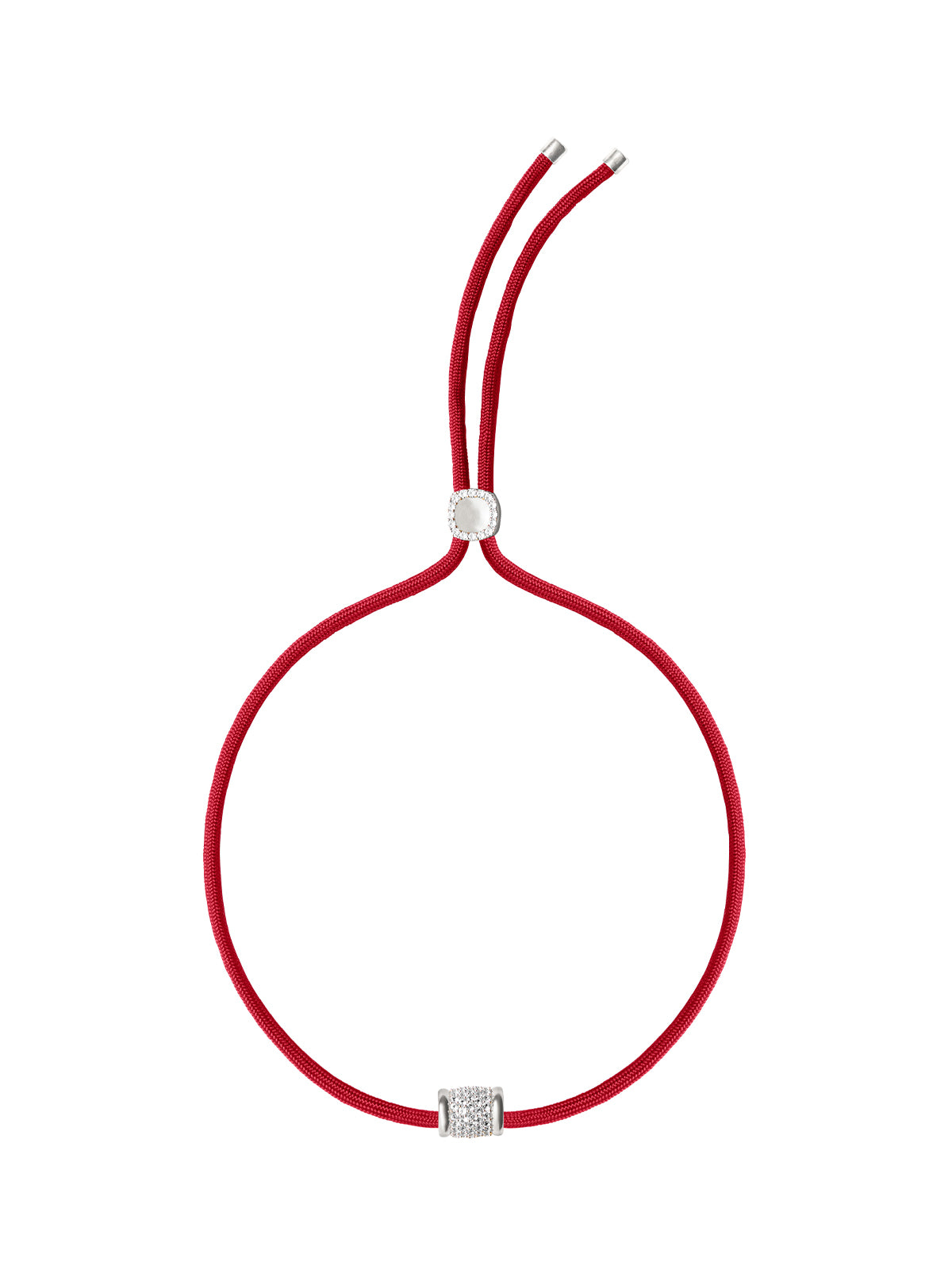 Yves Rouge Paracord Necklace in Lab White Sapphire, Sterling Silver