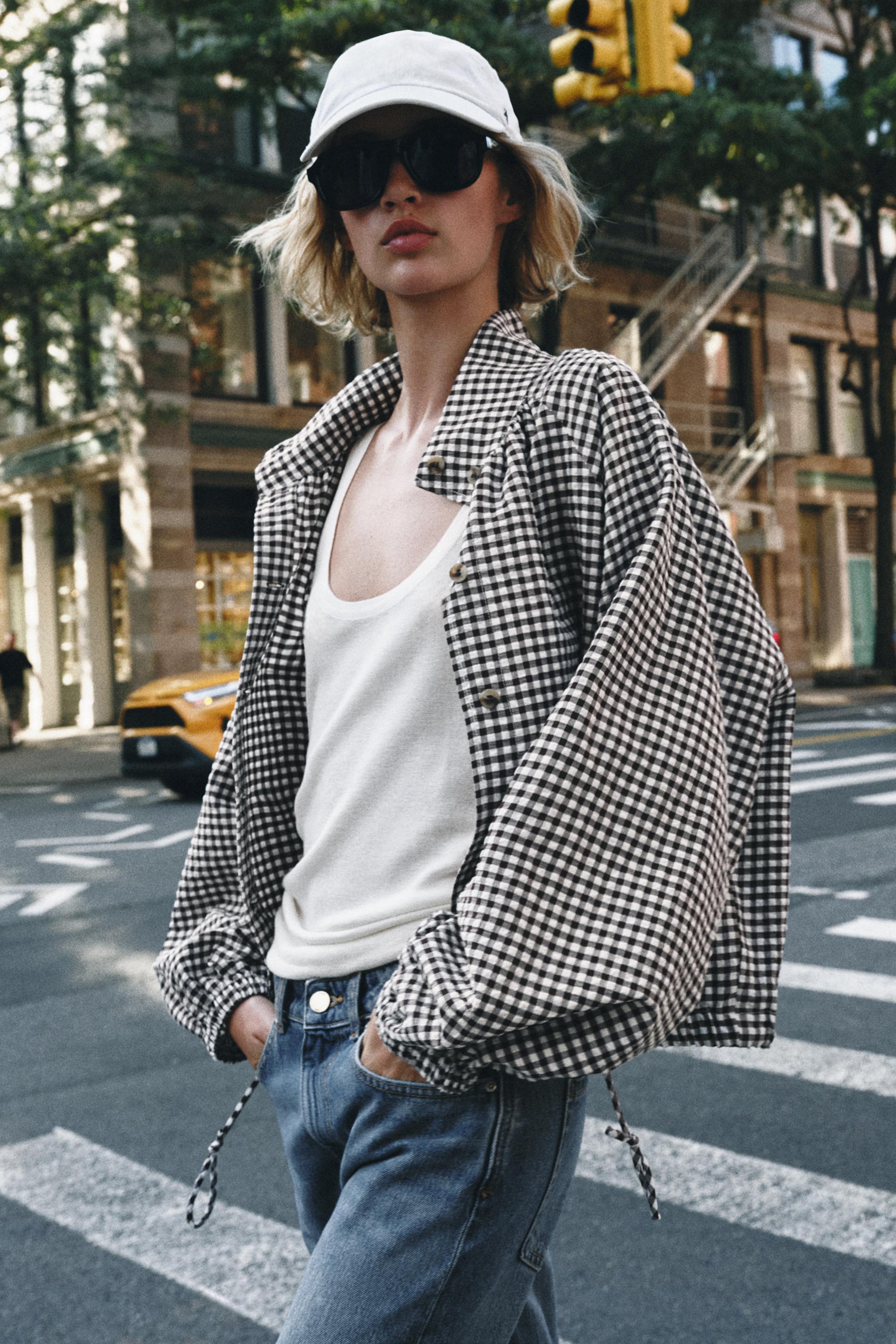 Plaid Jacket - Brown / Ecru - Xs