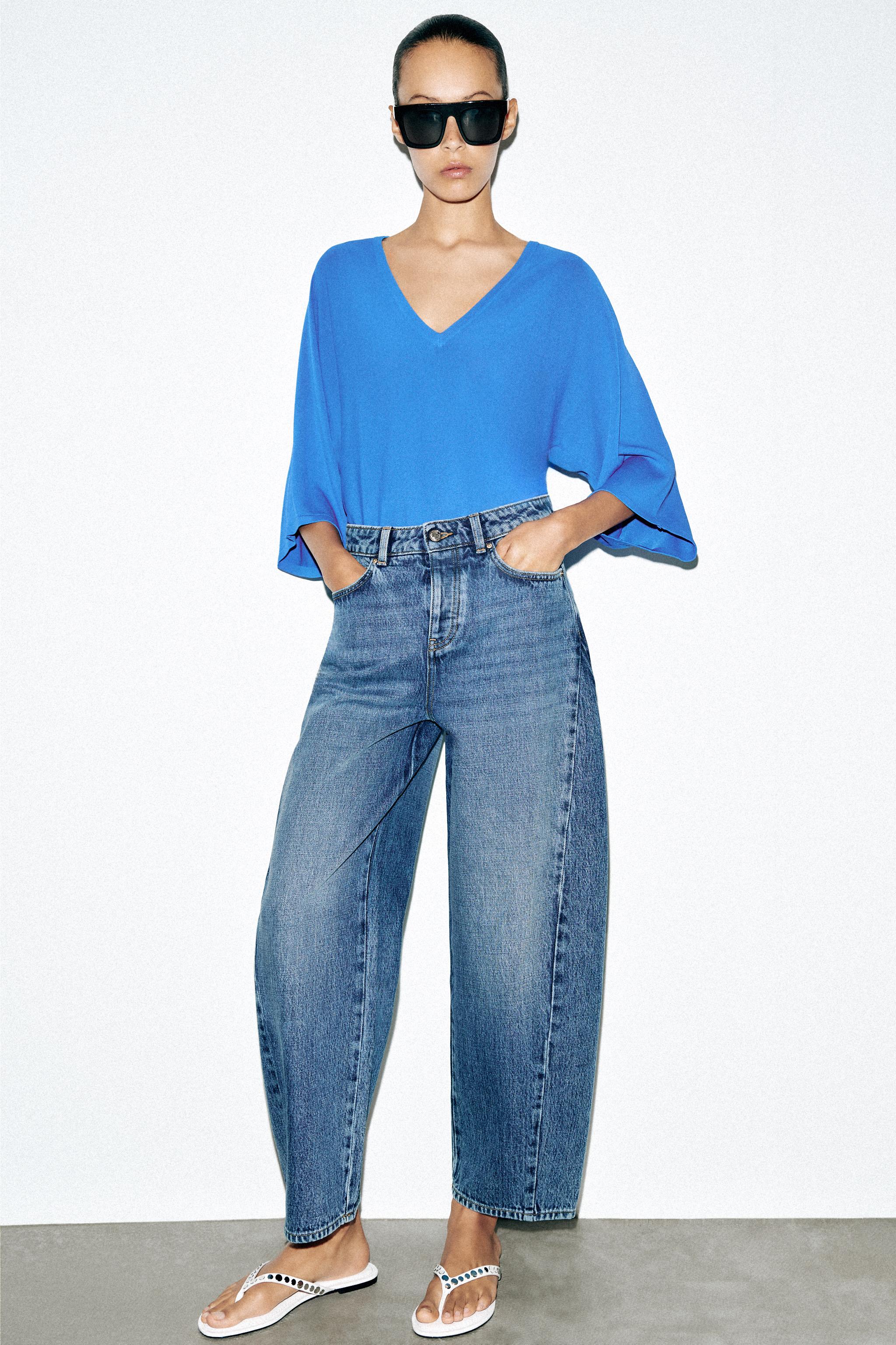 Z1975 High-Waist Barrel Seamed Jeans - Mid-Blue - 4
