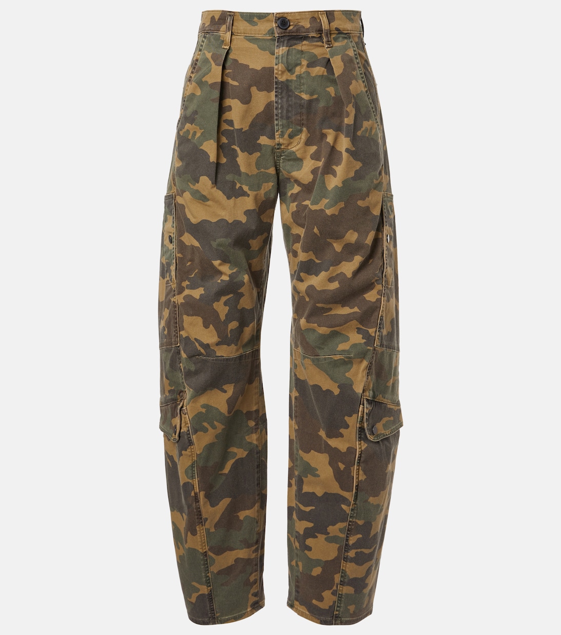 Flight Camouflage Twill Barrel-Leg Pants in Green - Citizens of Humanity