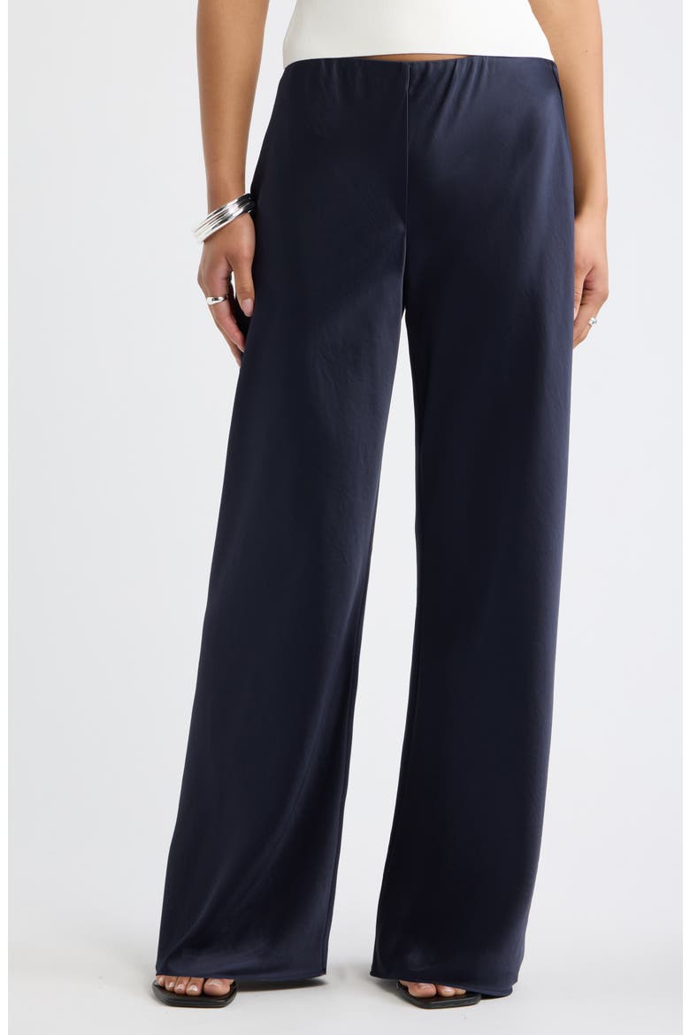 Satin Wide Leg Pull on Pants