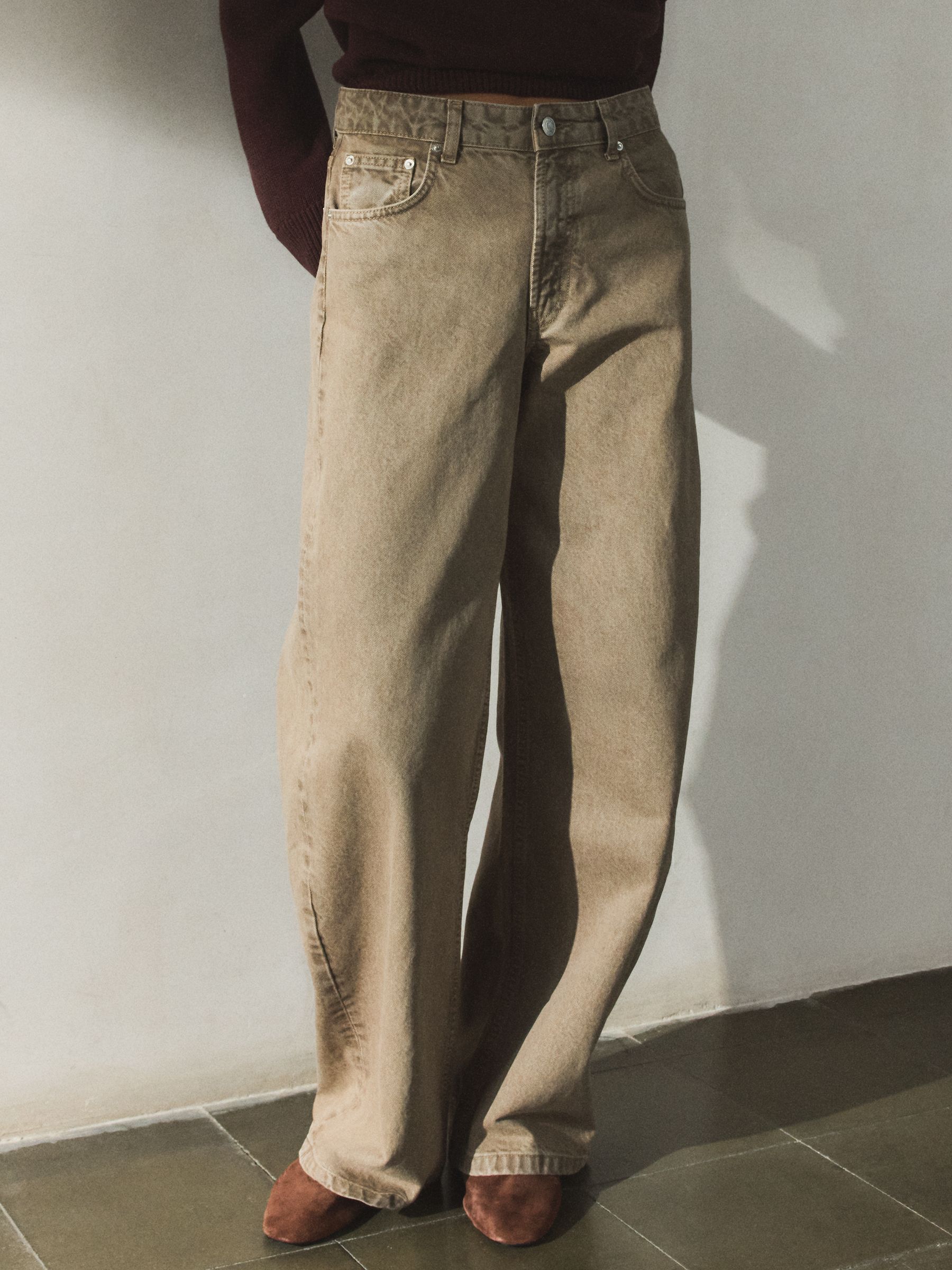 Bhoem Sand Mid Rise Barrel Leg Jeans - Size 6