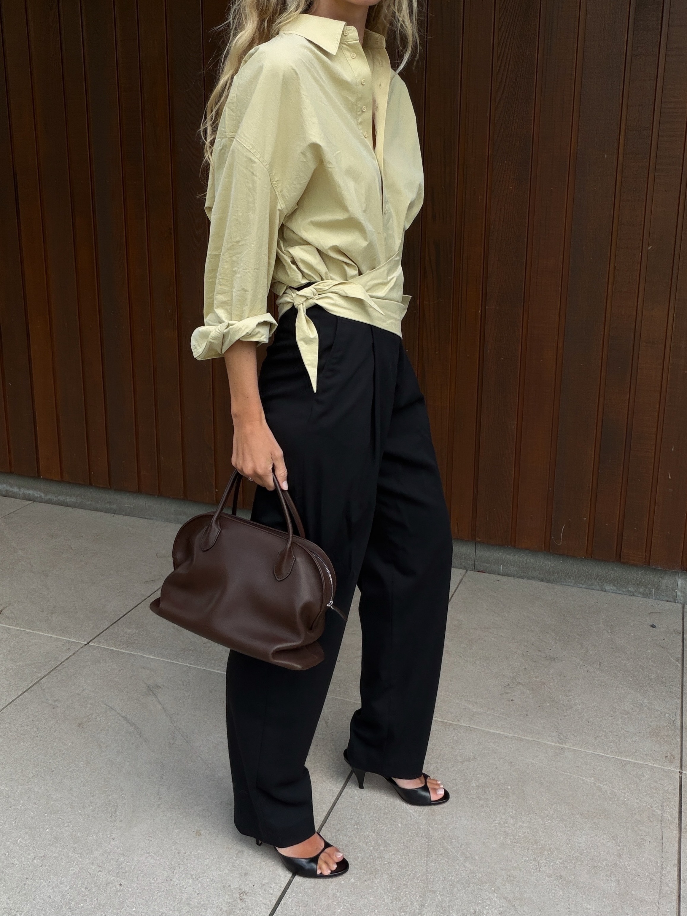 Anouk wearing The Row Agnes bag
