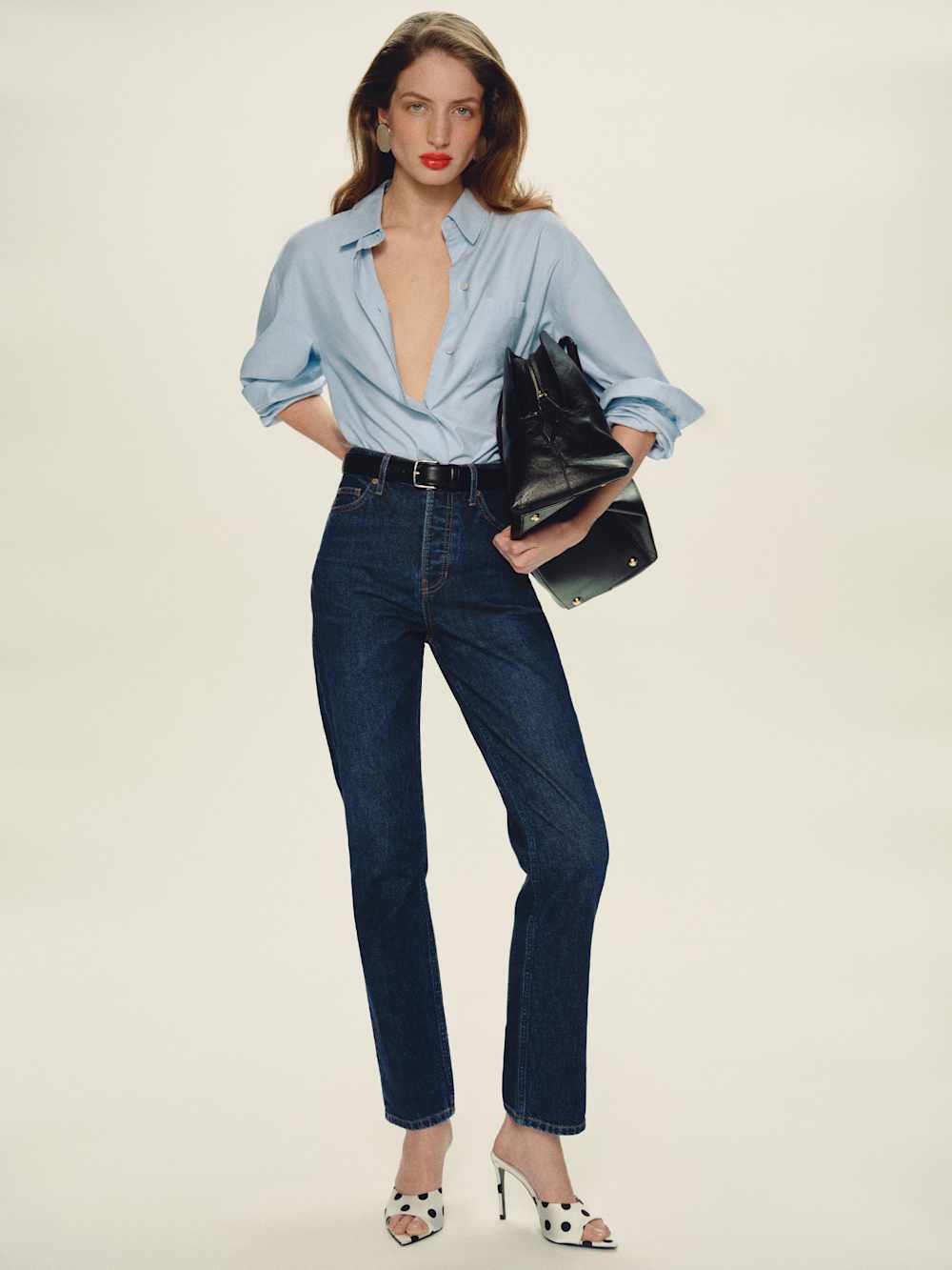 Cynthia High Rise Straight Long Jeans
