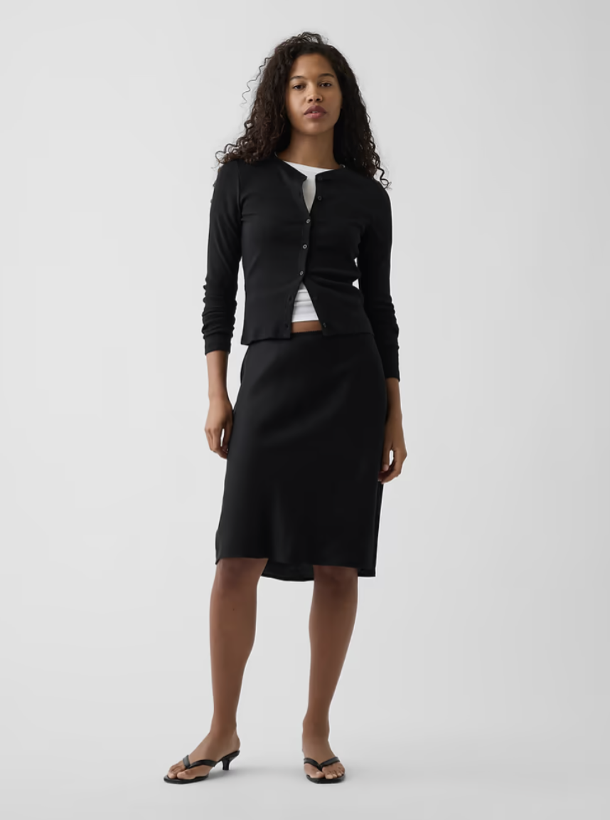 Gap, Satin Bias-Cut Skirt