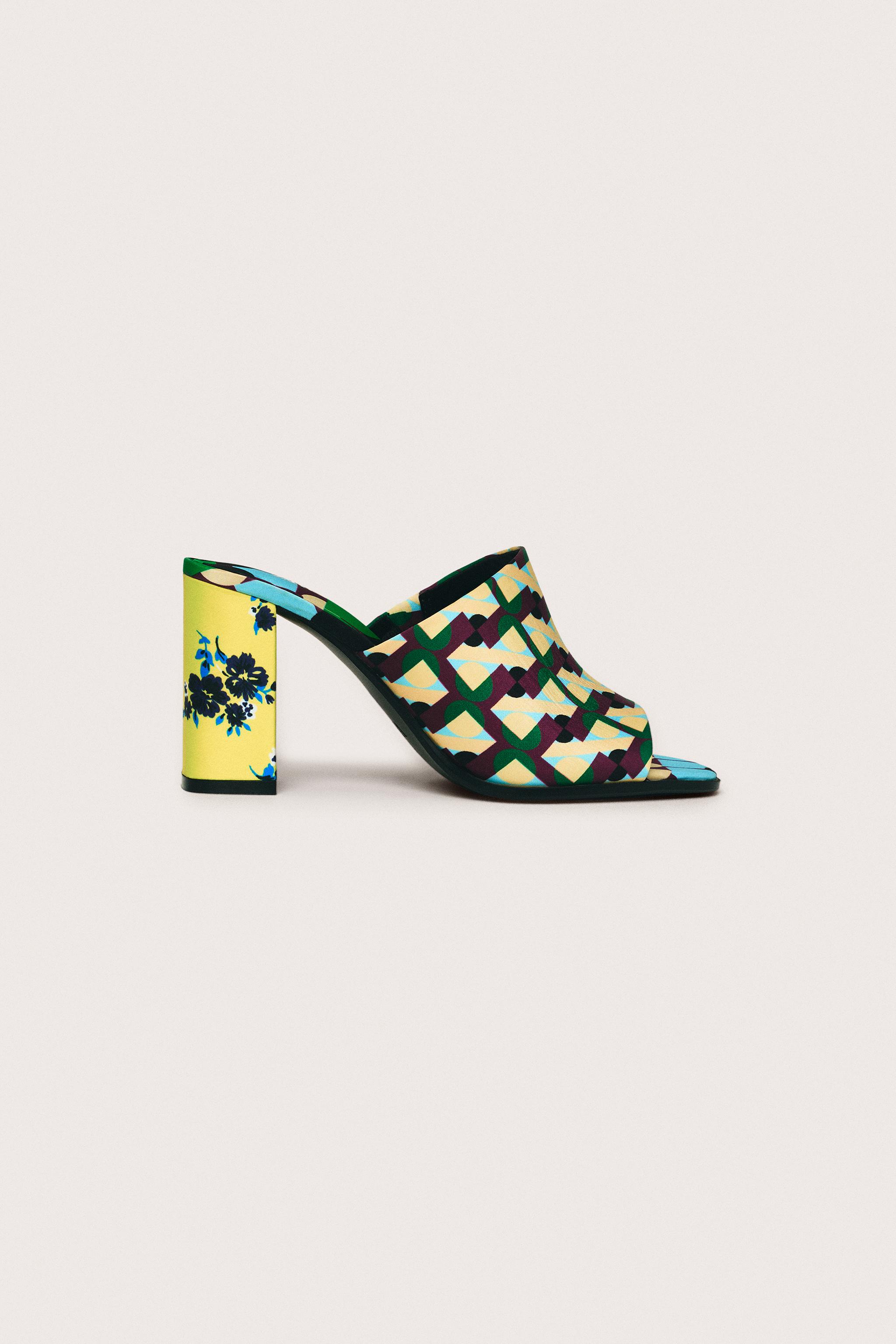 Limited Edition Printed Mule Heels - Multi-Color - 6