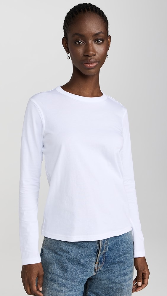 The Long Sleeve Perfect Tee in White - White