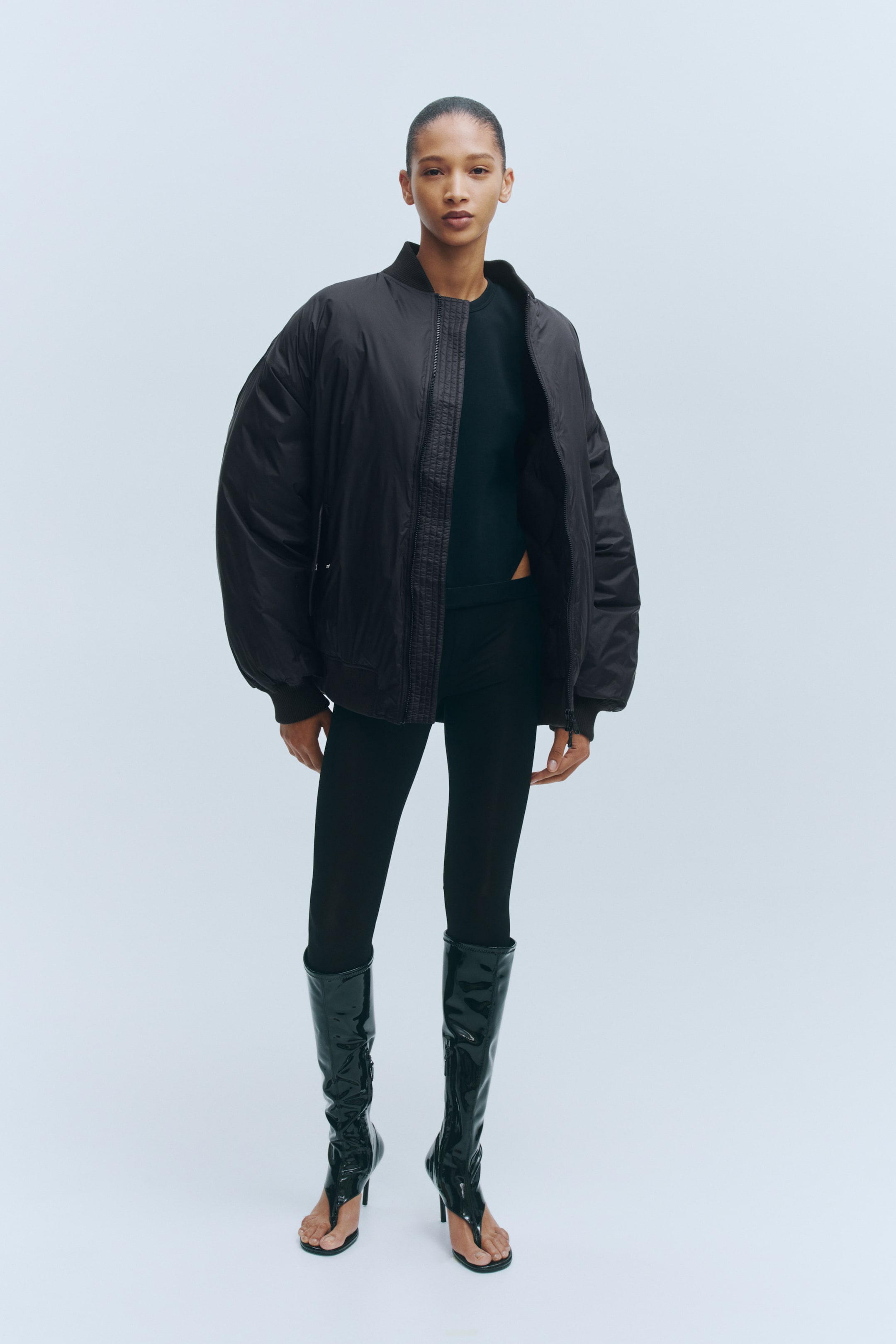 Oversized Down Bomber Jacket