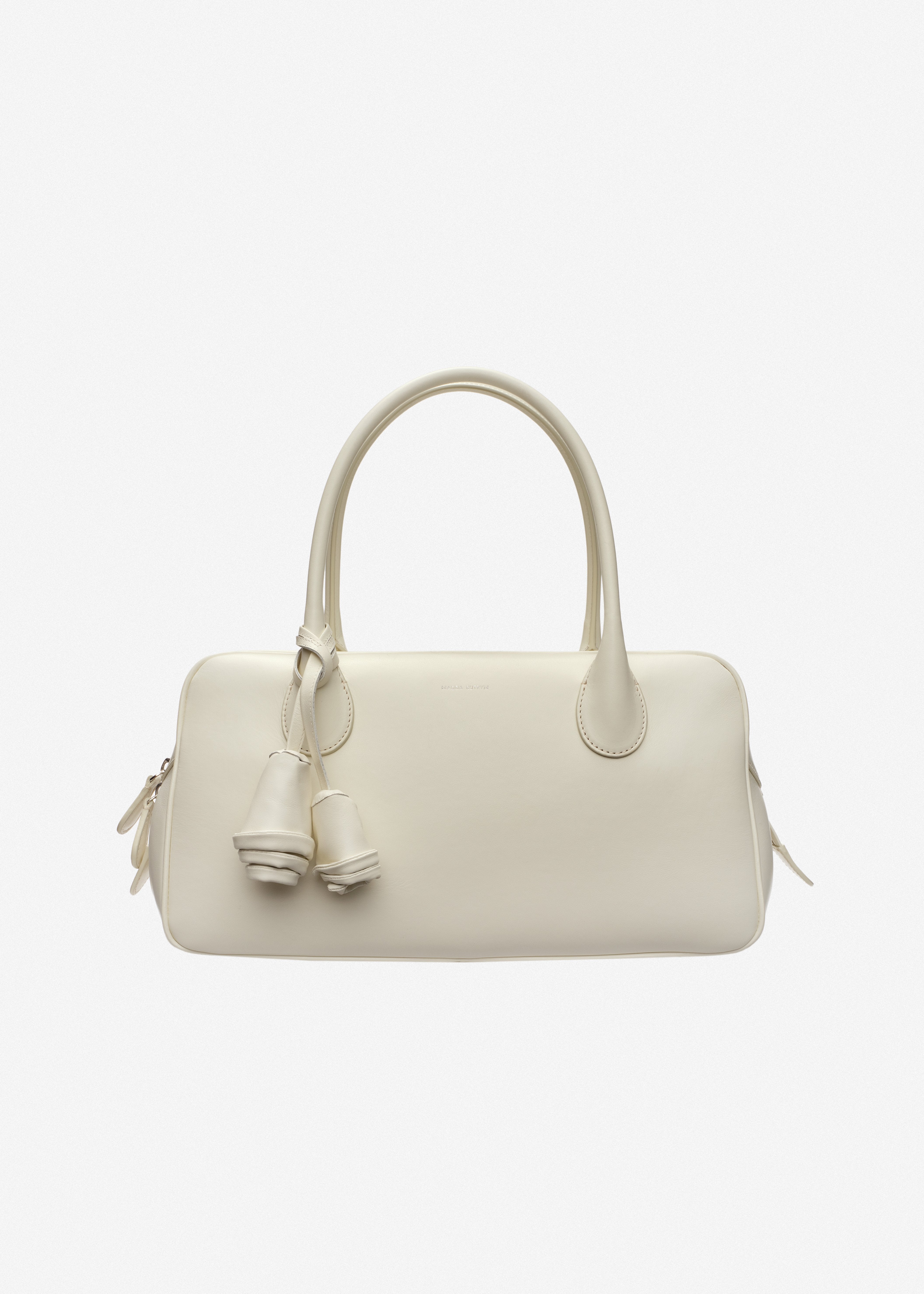 Brigitte in Cream Leather With Flower Charm