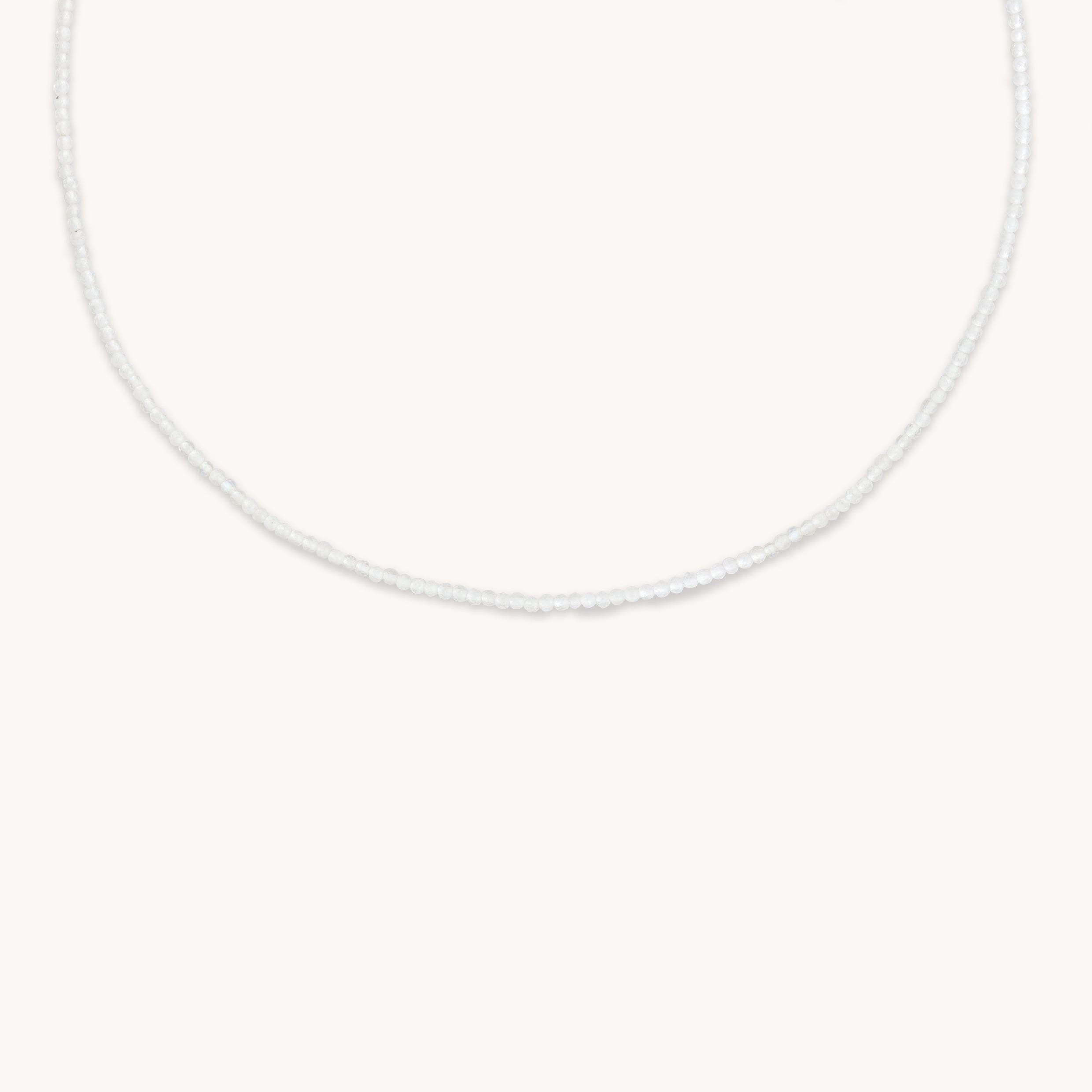 Moonstone June Beaded Birthstone Necklace in Solid Gold