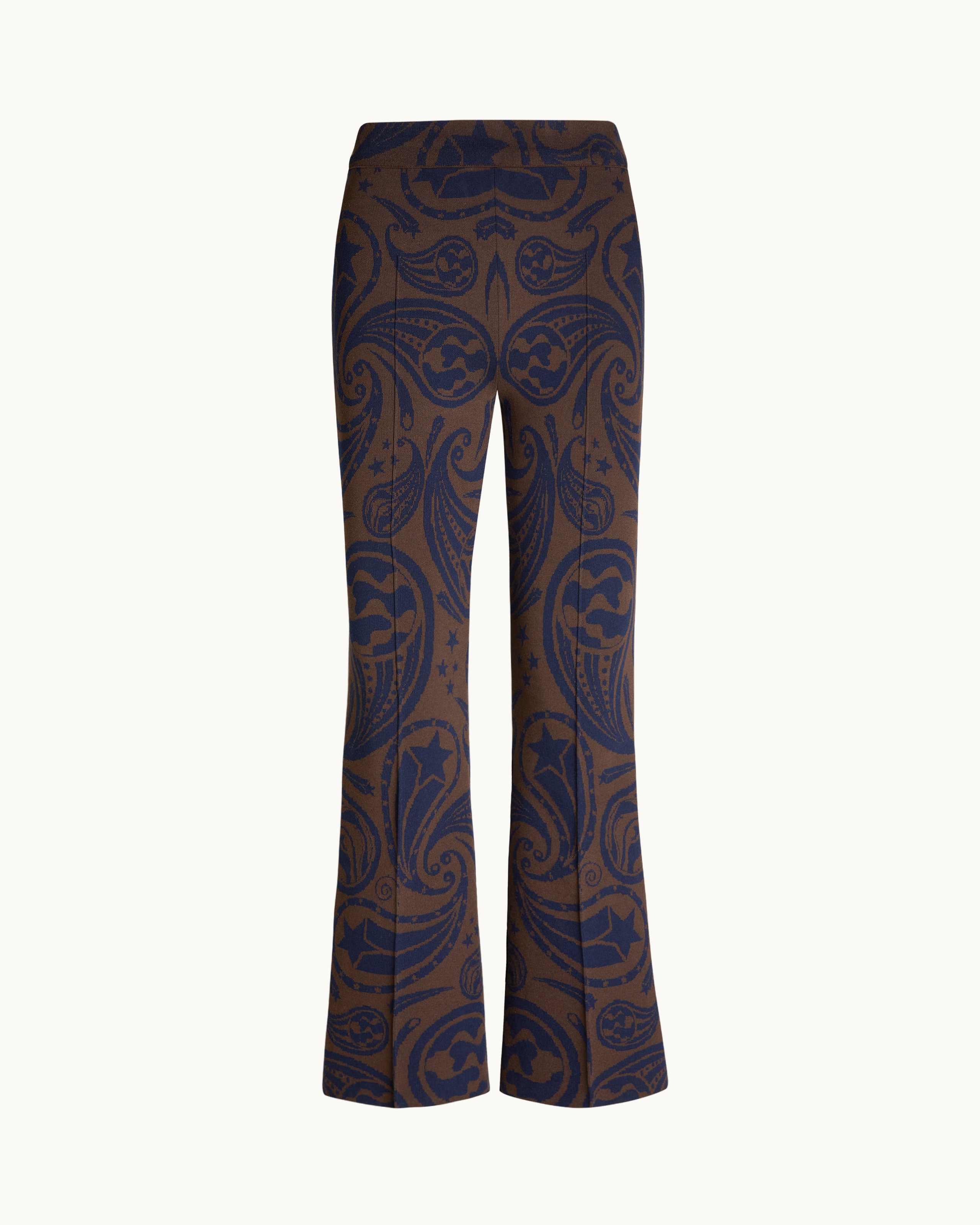 Kick Pant in Chocolate/navy Cosmic Paisley