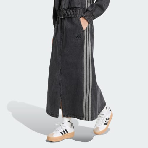 Stadium Washed Denim Loose Fit Skirt