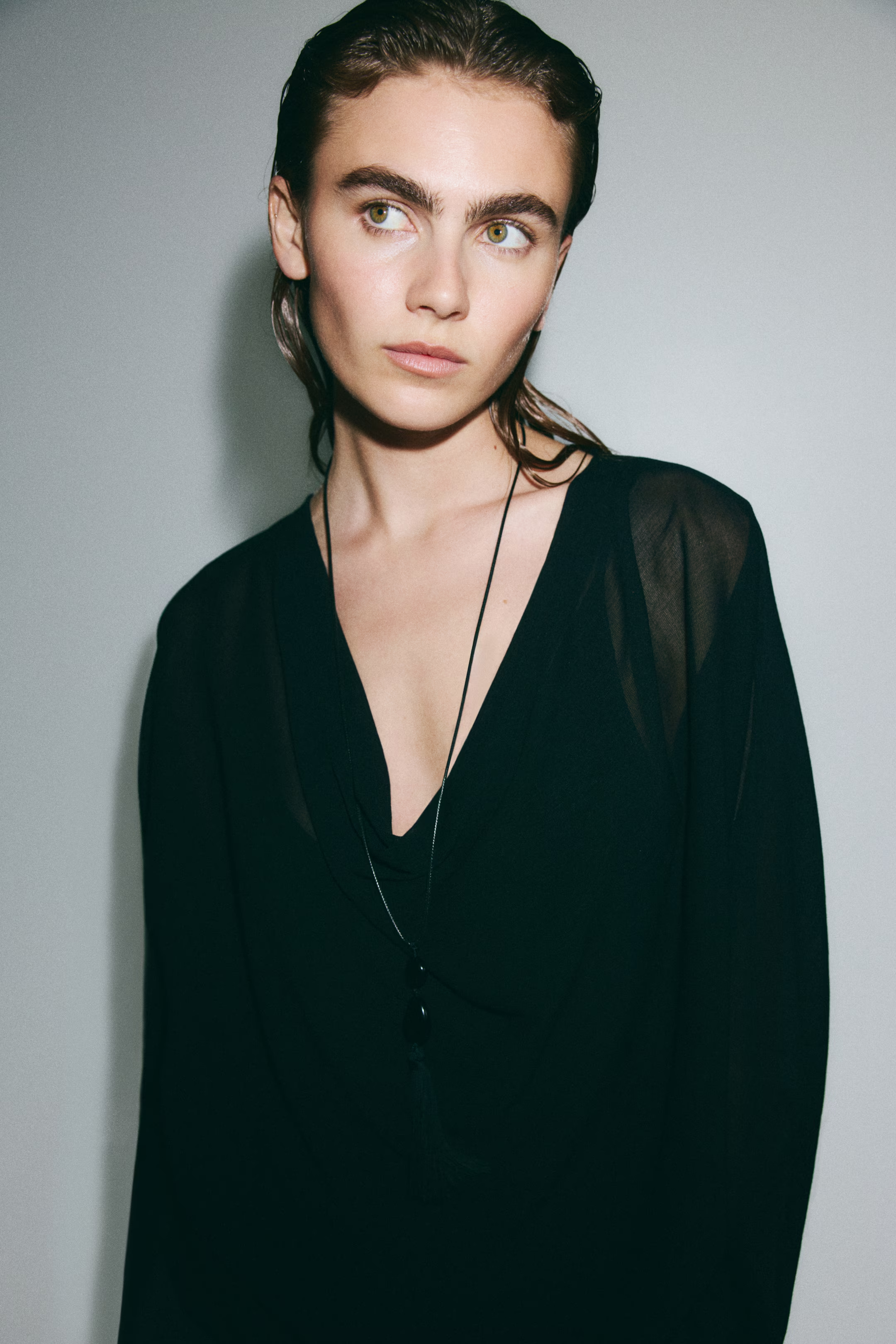 H&M, Fine-Knit Cowl-Neck Blouse