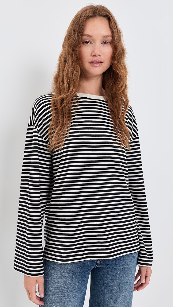 Sunwashed Retro Tee - Inkwell Stripe