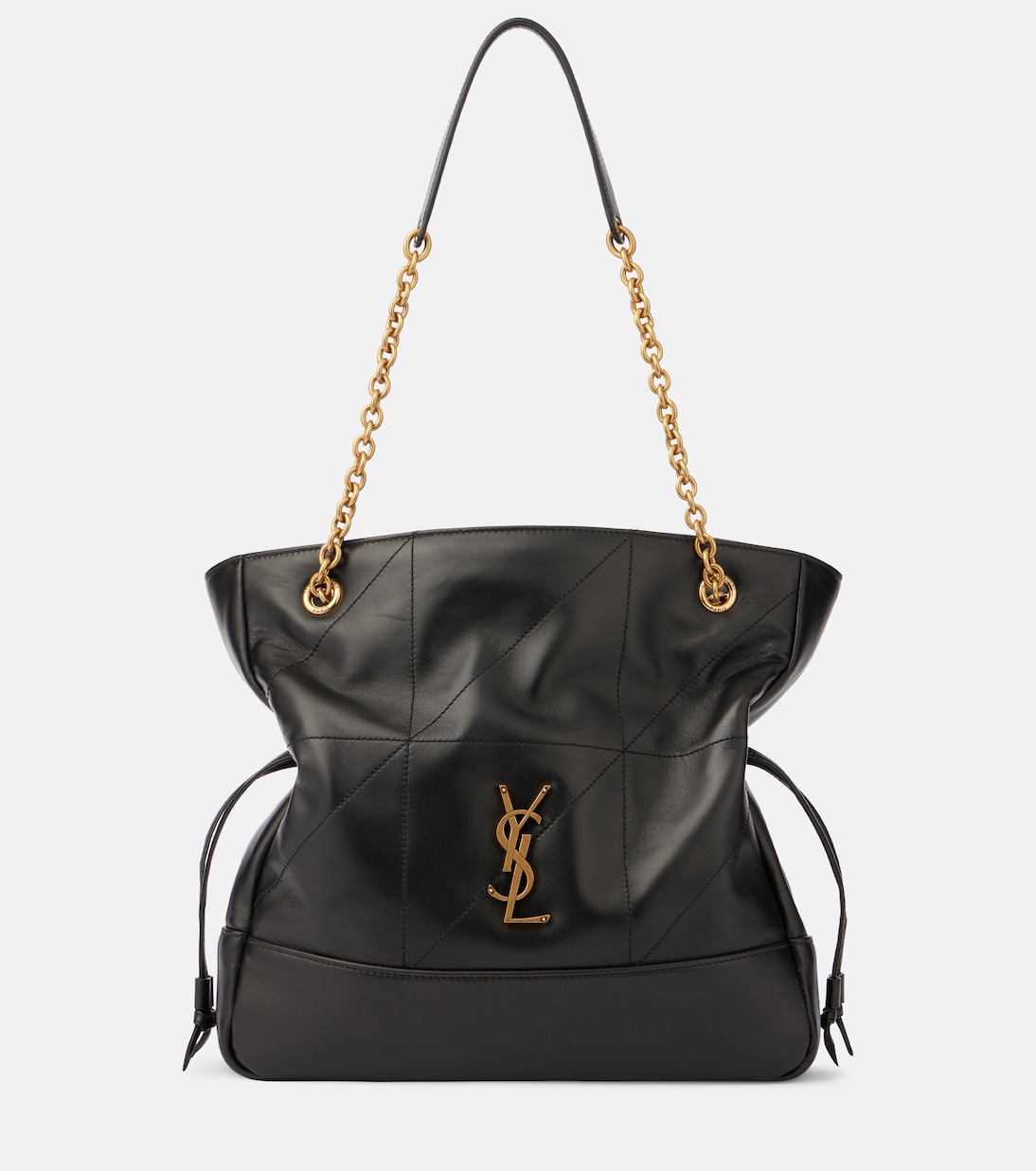 Jamie Shopping Small Leather Tote Bag in Black - Saint Laurent