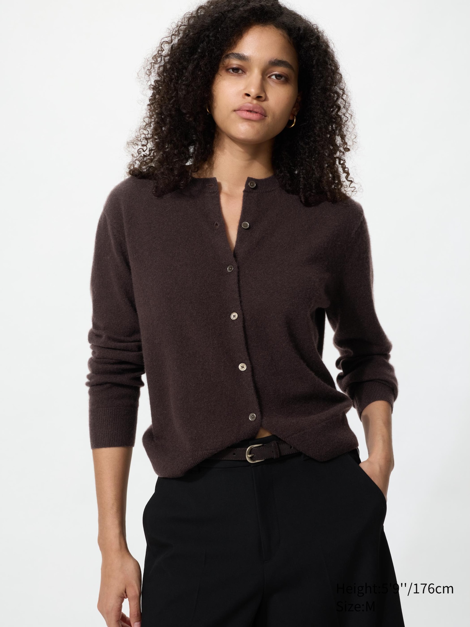 100% Cashmere Crew Neck Cardigan