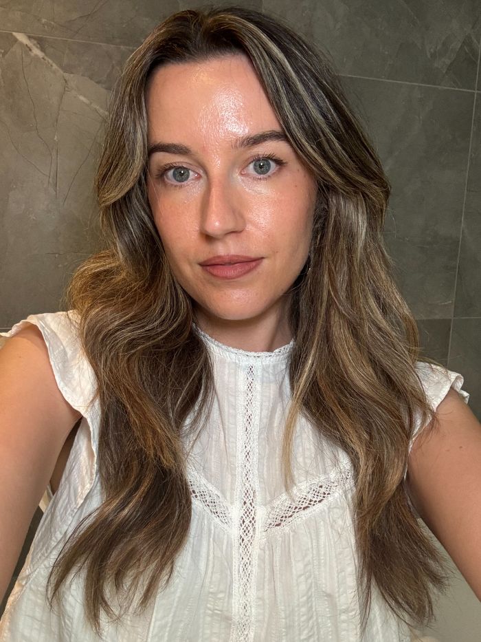 Deputy beauty editor Grace Lindsay testing Prequel skincare