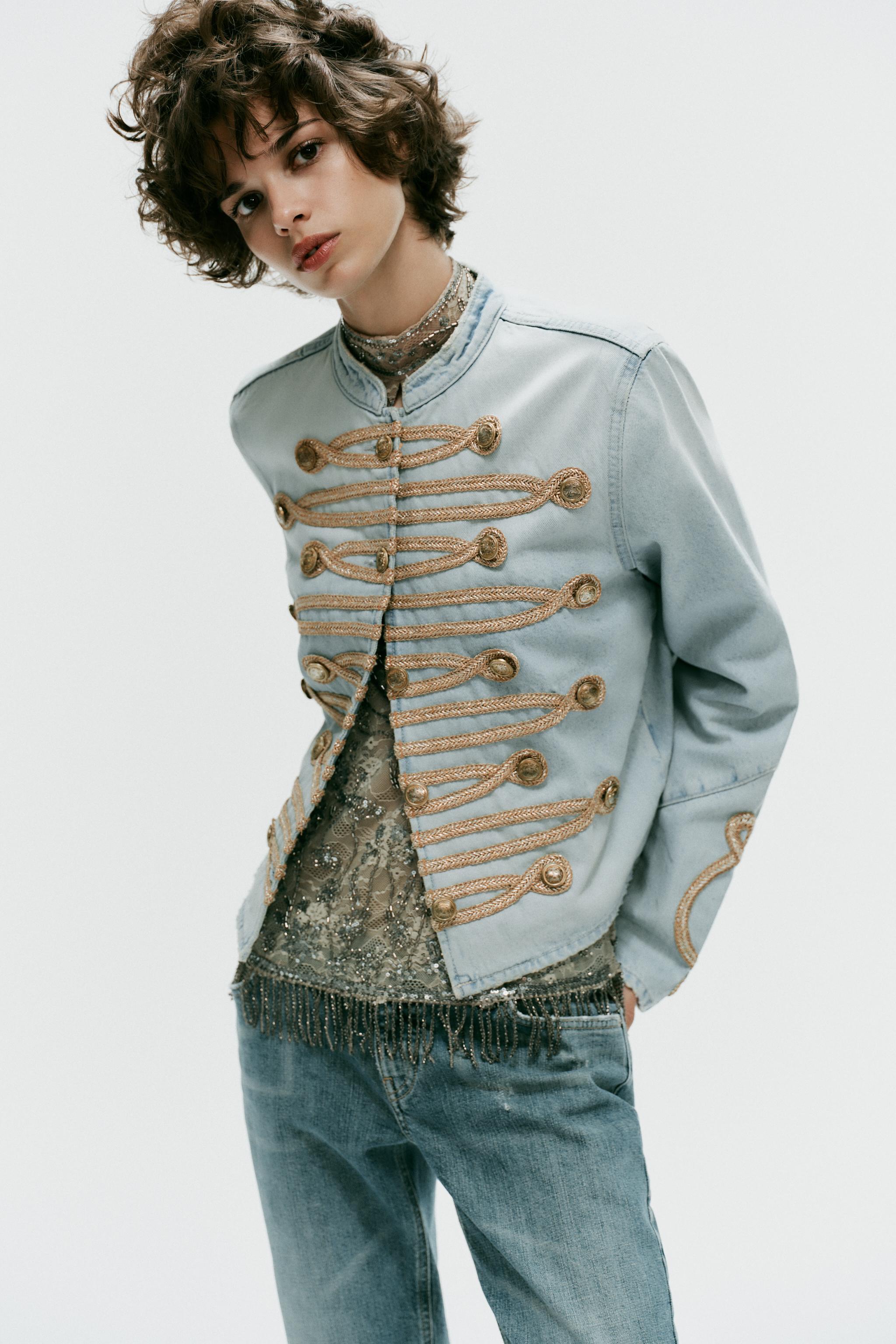 Trf Denim Button Jacket - Light Blue - Xs