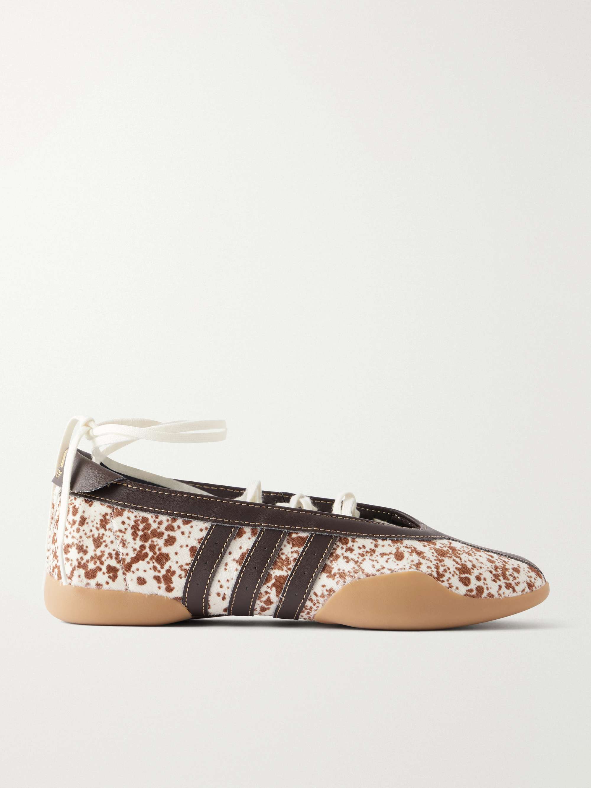 Taekwondo Mei Leather-Trimmed Pony Hair Sneakers