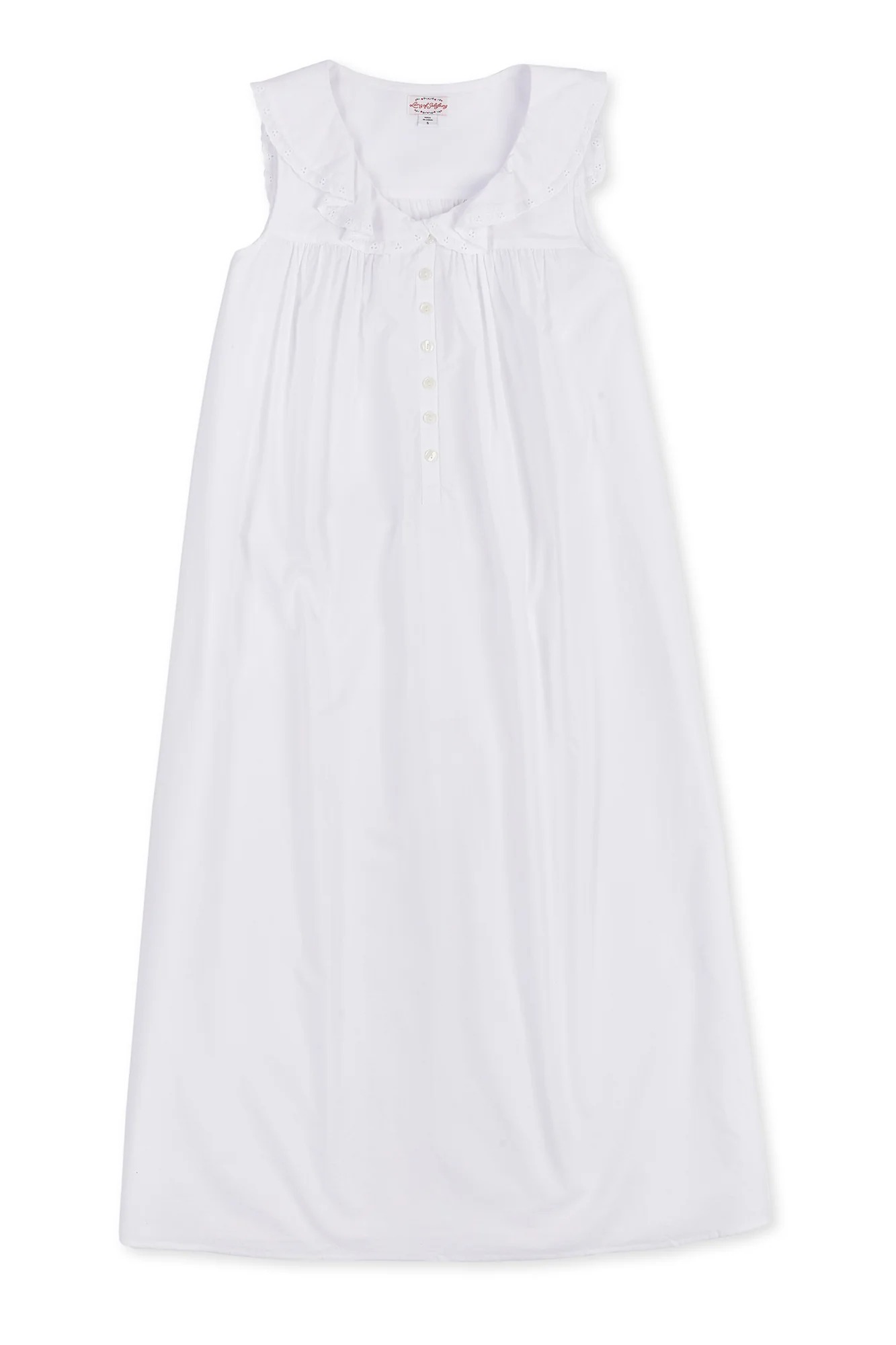 Lanz of Salzburg White Cotton Dream Long Nightgown.