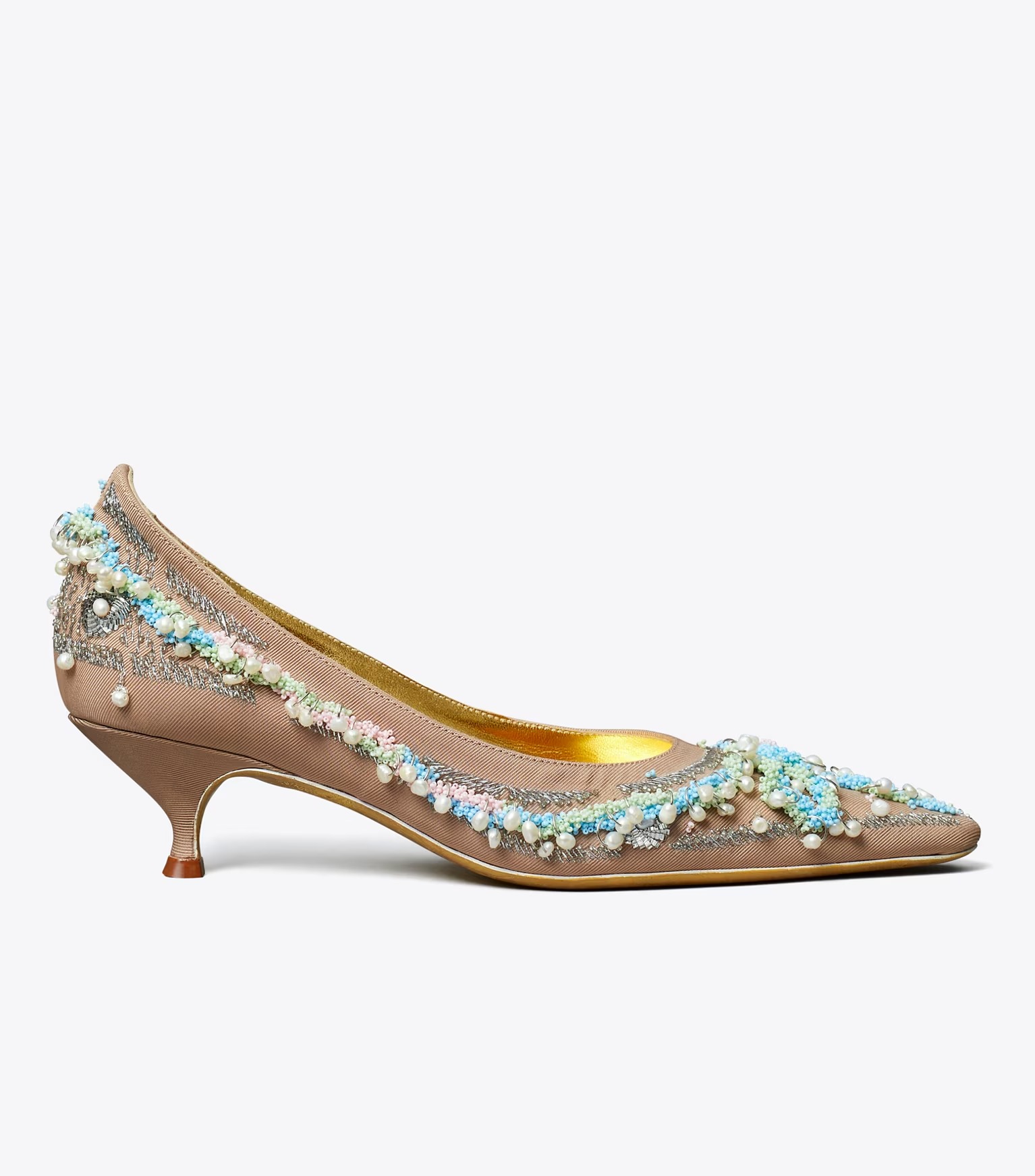 Beaded Pump in Brown, Size 9