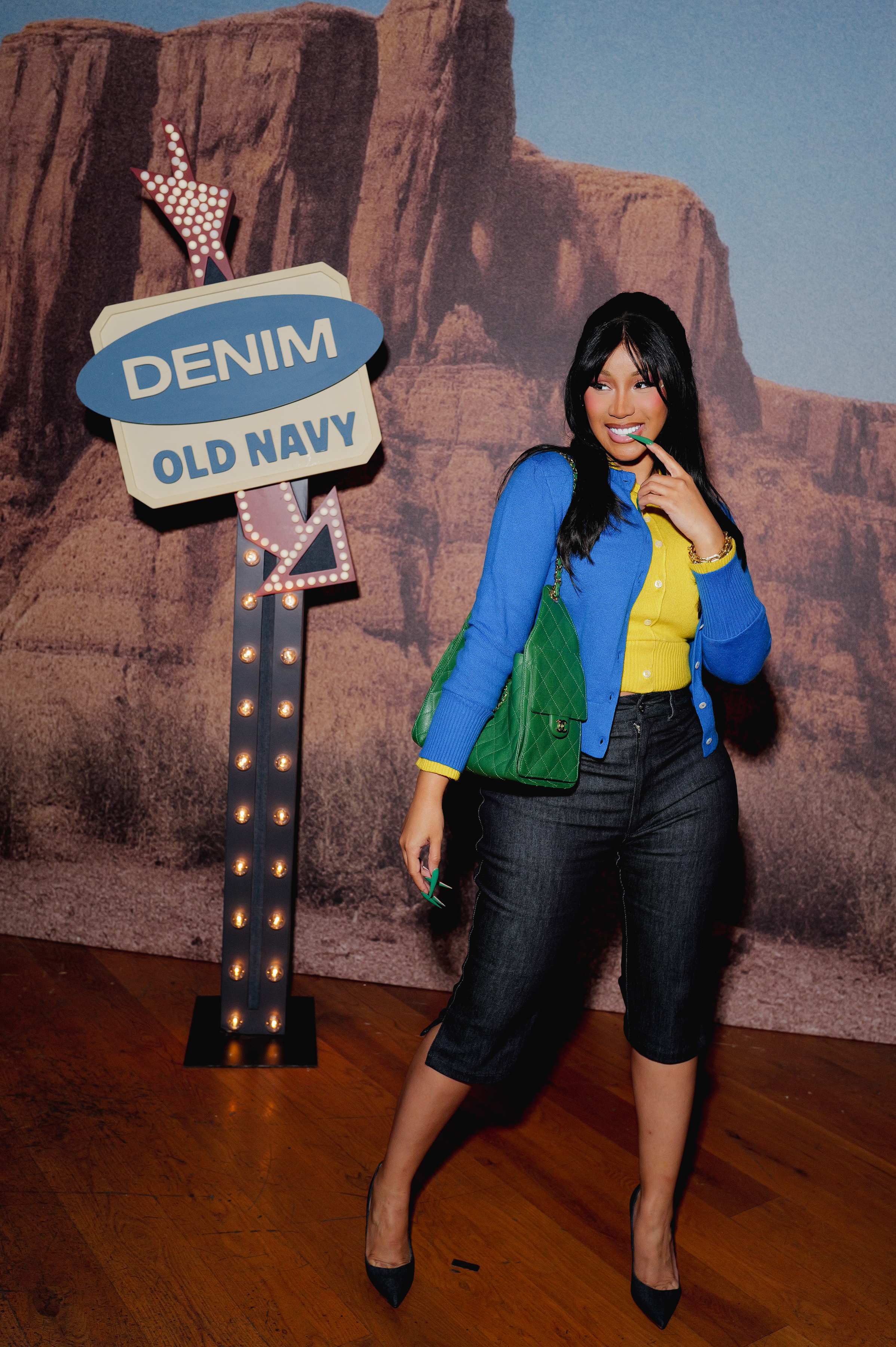 Cardi B wears Old Navy cardigans