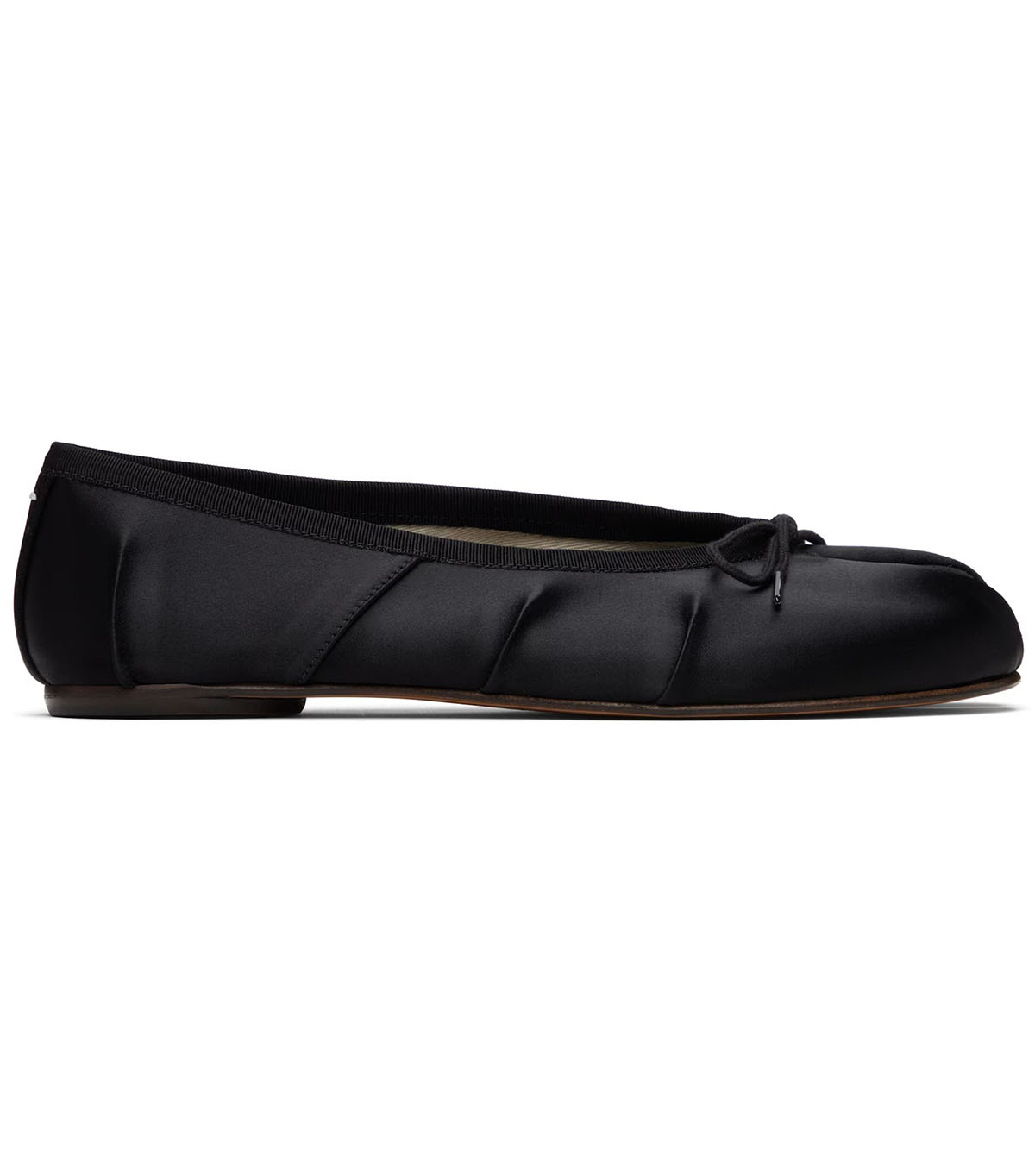 Maison Margiela, Black Tabi Satin Ballerina Flats