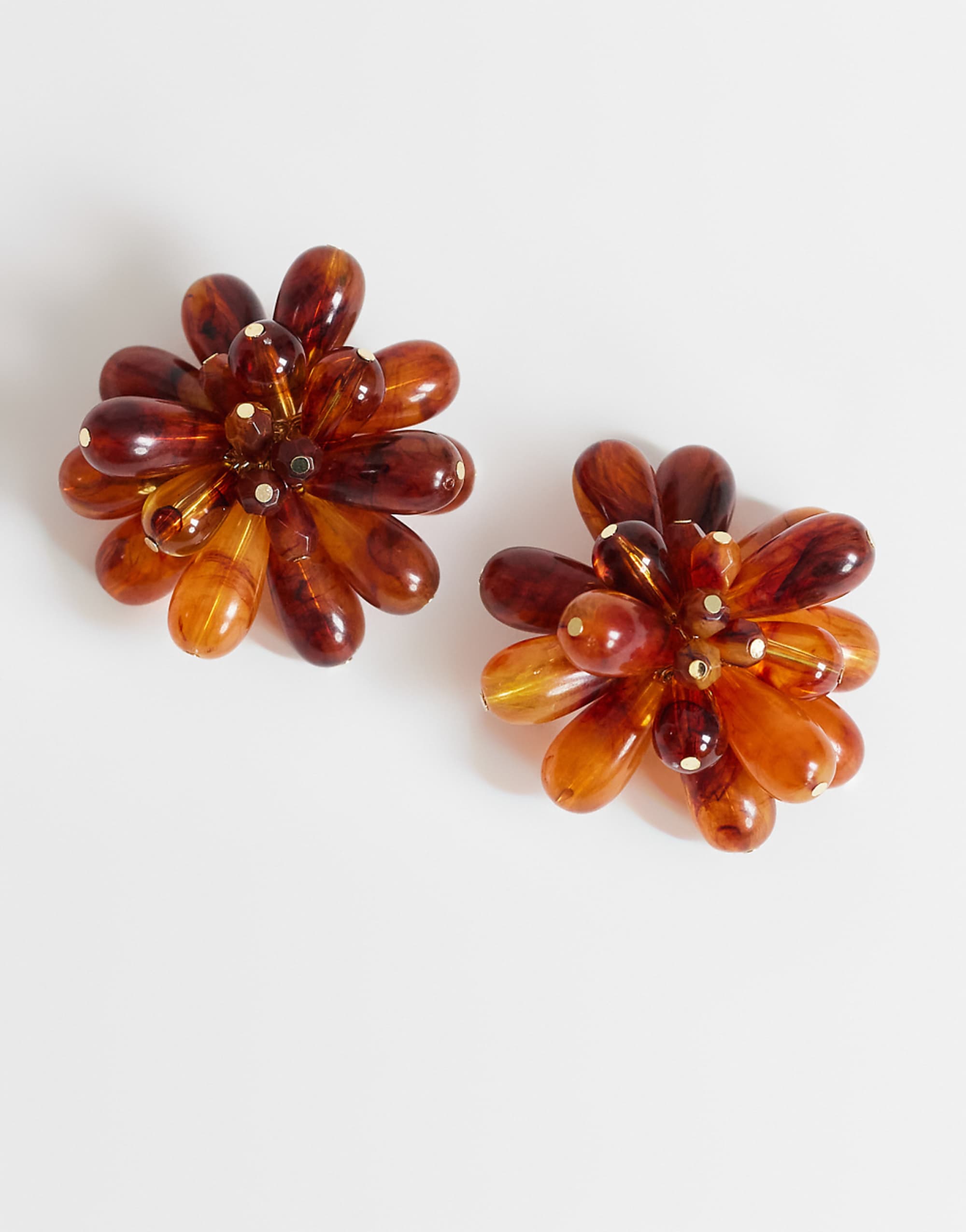 Topshop Dezi Semi Precious Cluster Earring in Orange