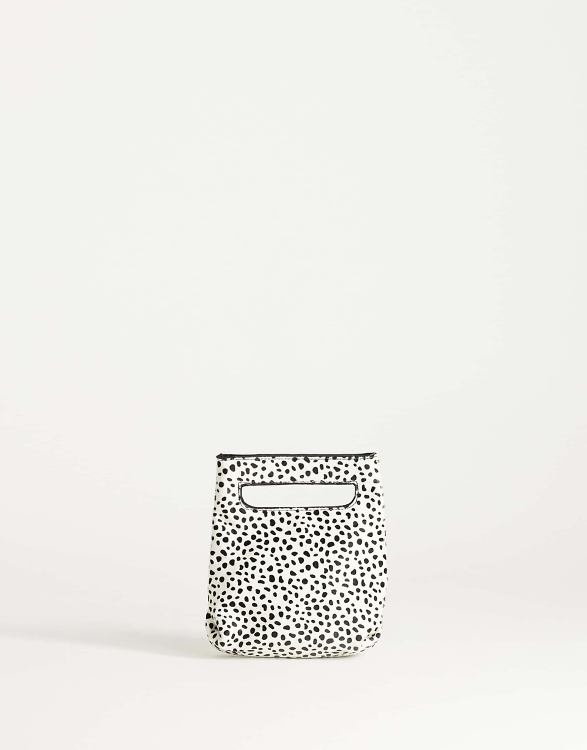 Topshop Stella Hair on Real Leather Small Grab Bag in Dalmatian Print