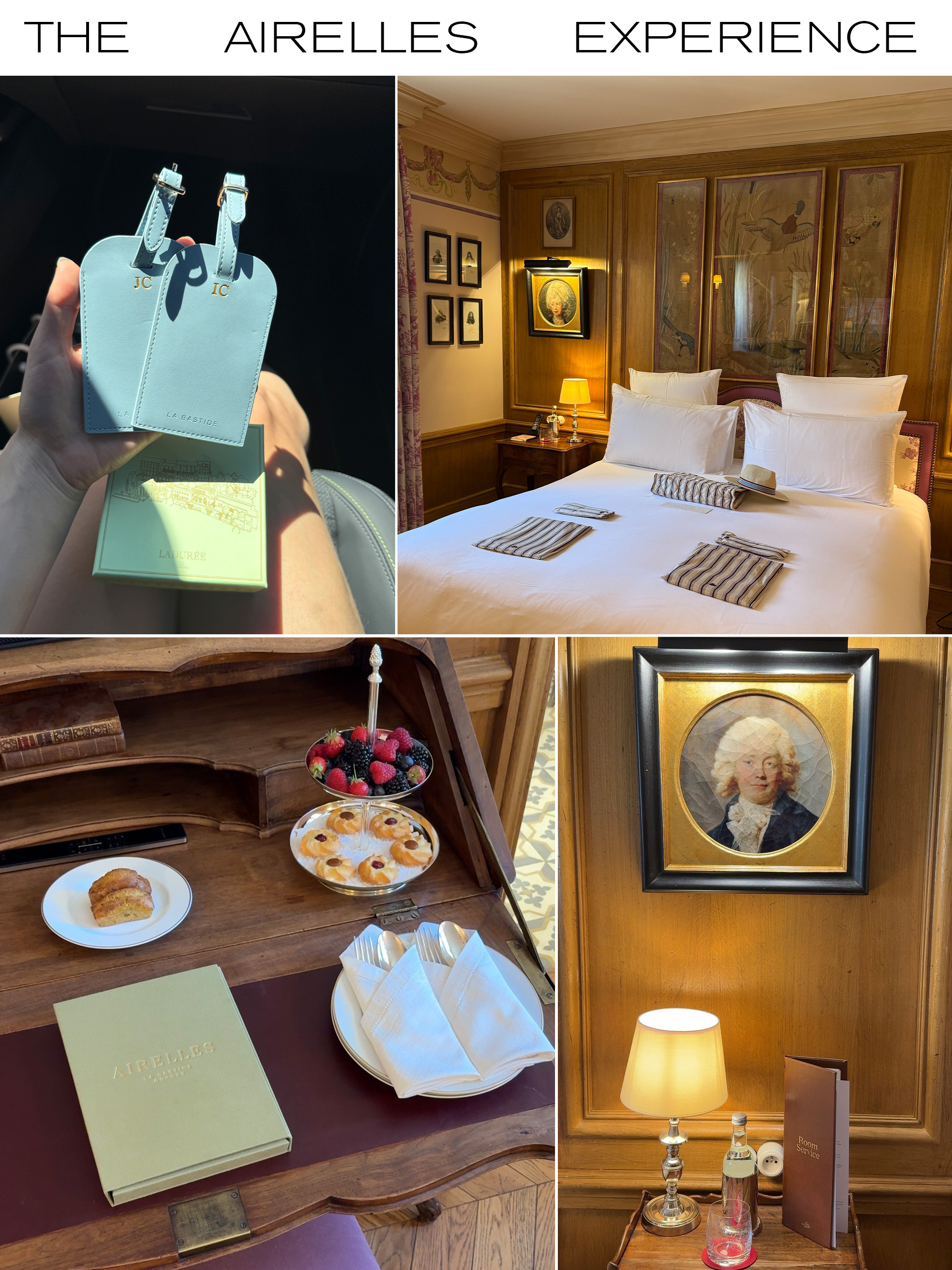 Collage from Jamie Chevron's stay at Airelles Gordes, La Bastide.