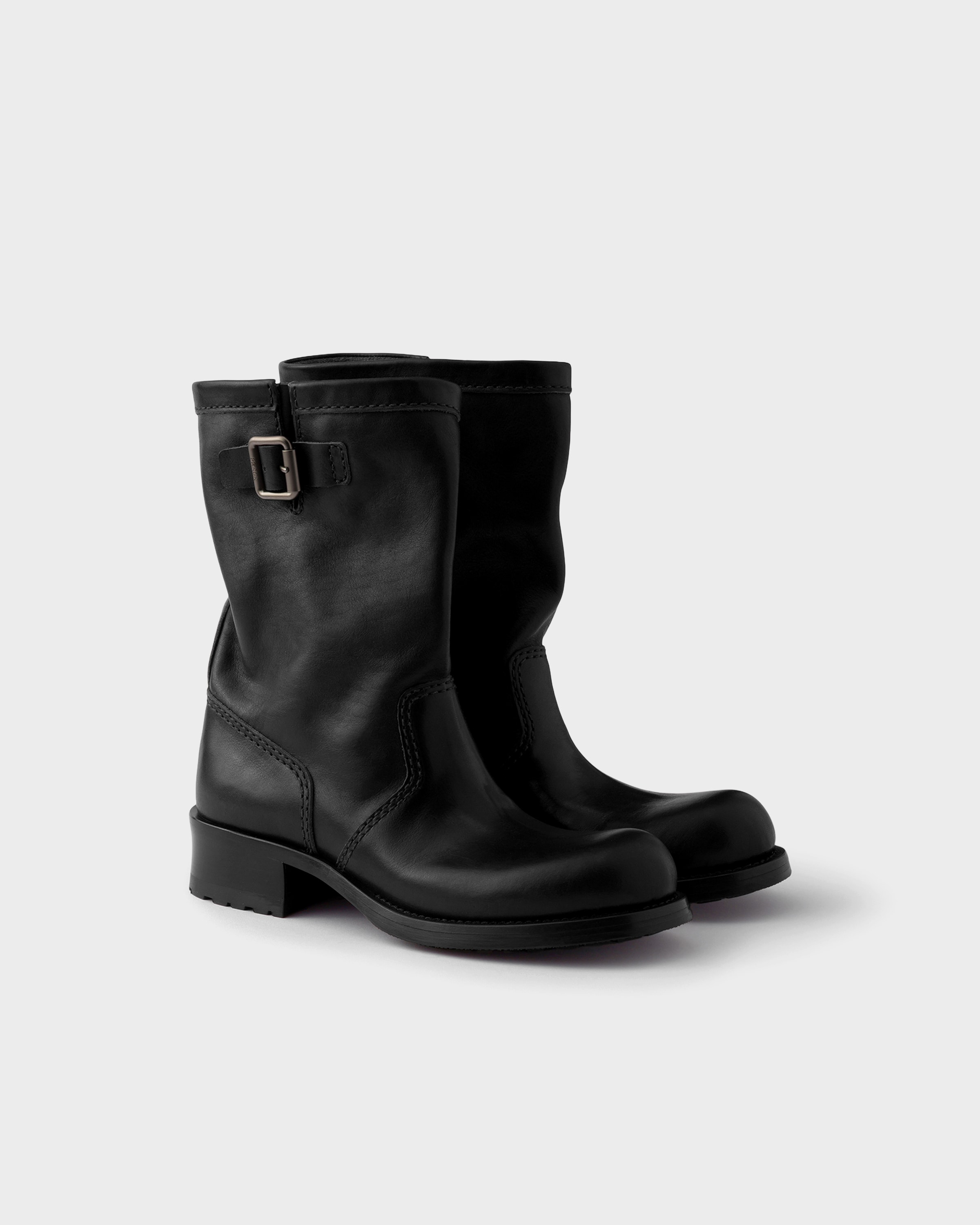 Leather Mid-Calf Boots