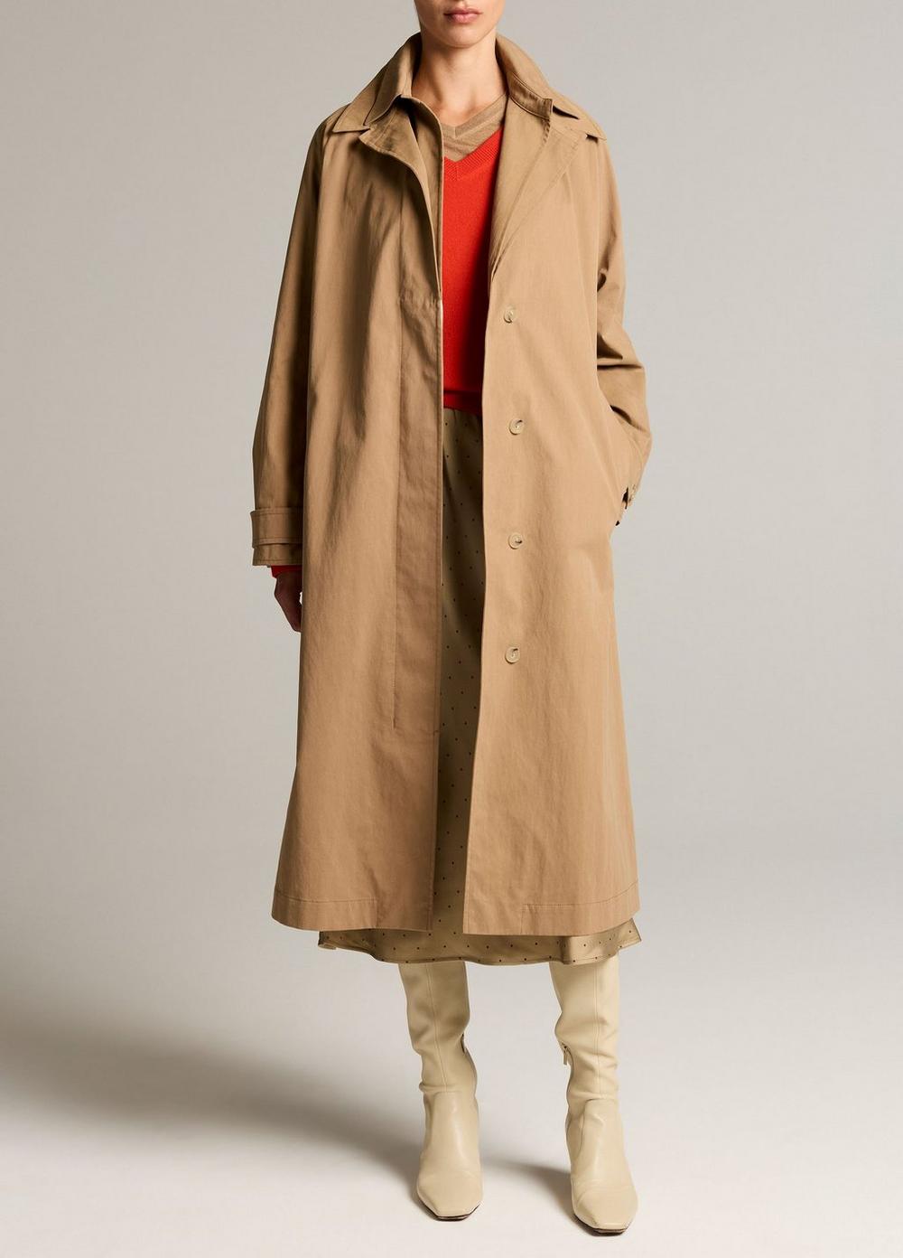 Double-Collar Cotton-Blend Trench Coat