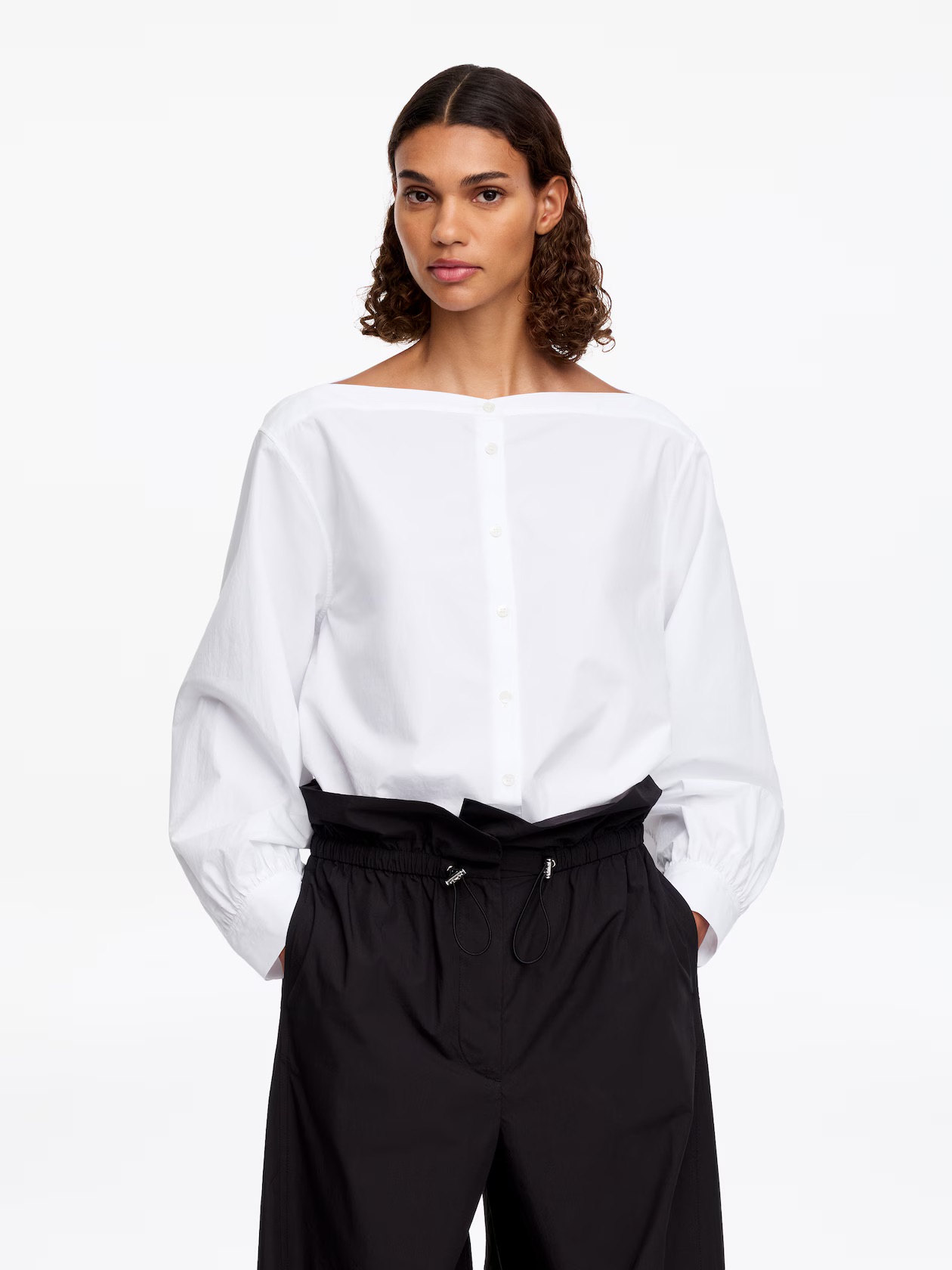 ARKET, Boat-Neck Cotton Blouse