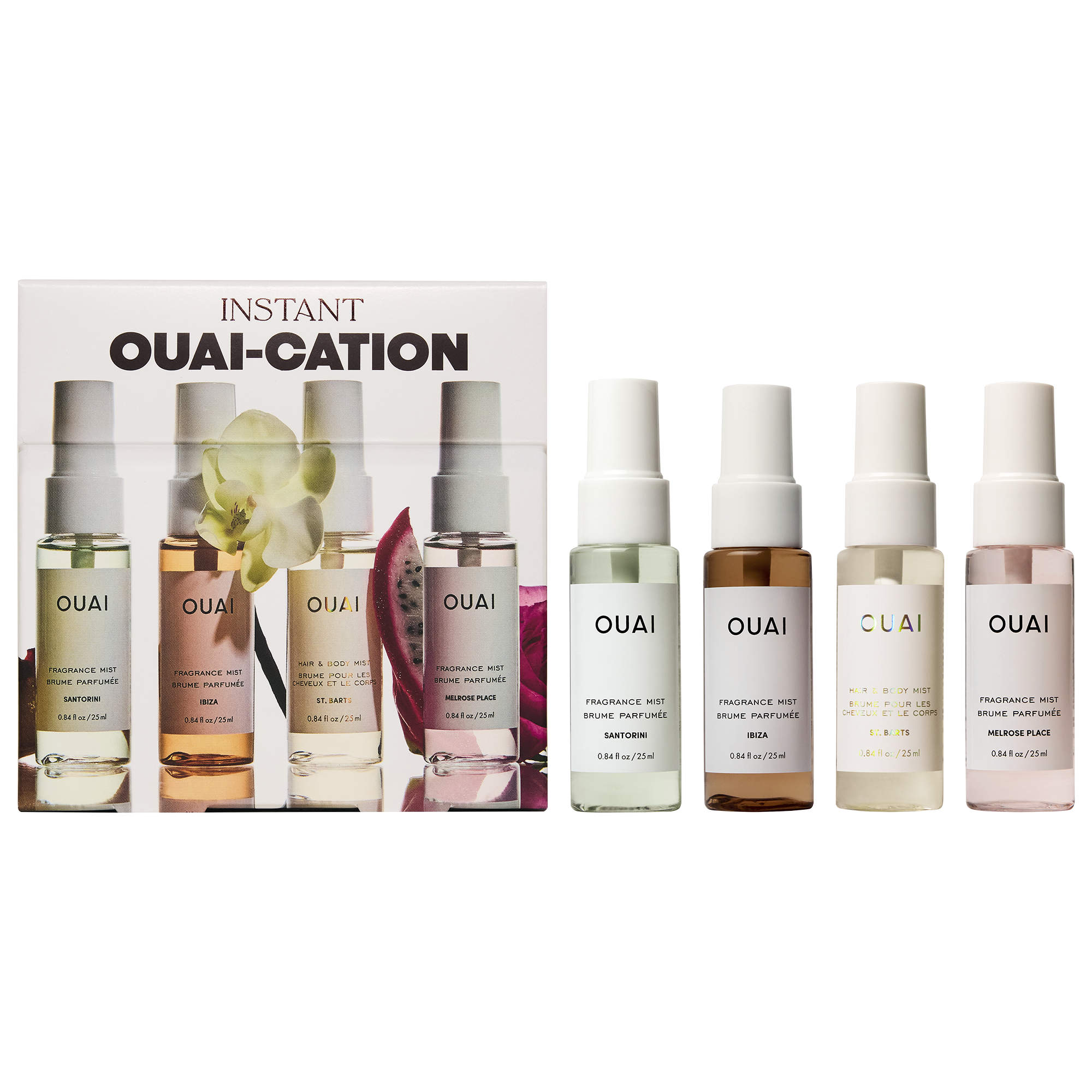 Mini St. Barts, Ibiza, Santorini & Melrose Hair & Body Mist Set