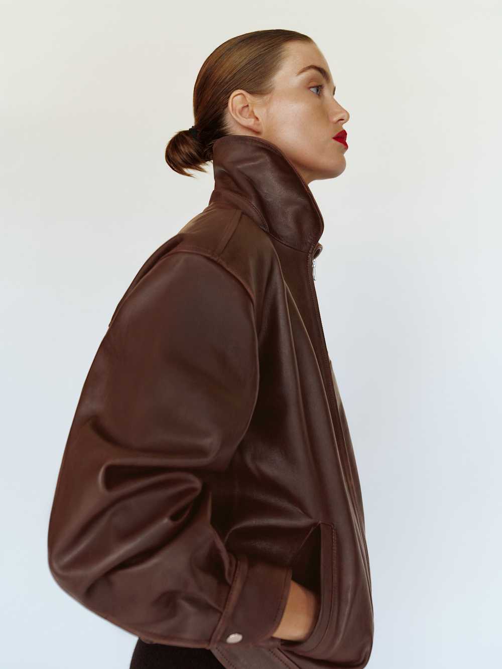 Veda Marco Leather Oversized Bomber