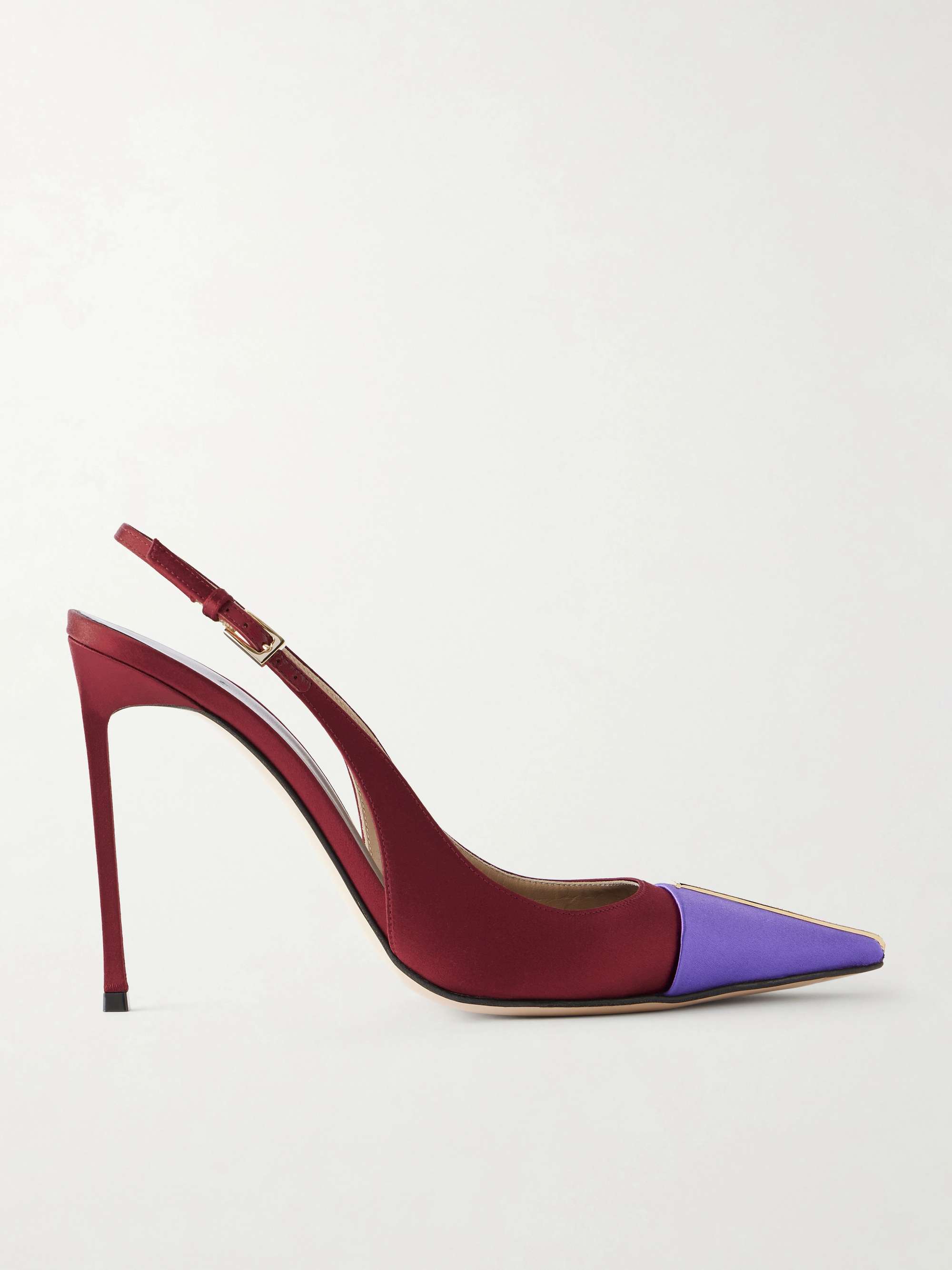 105 Crystal-Embellished Satin Slingback Pumps