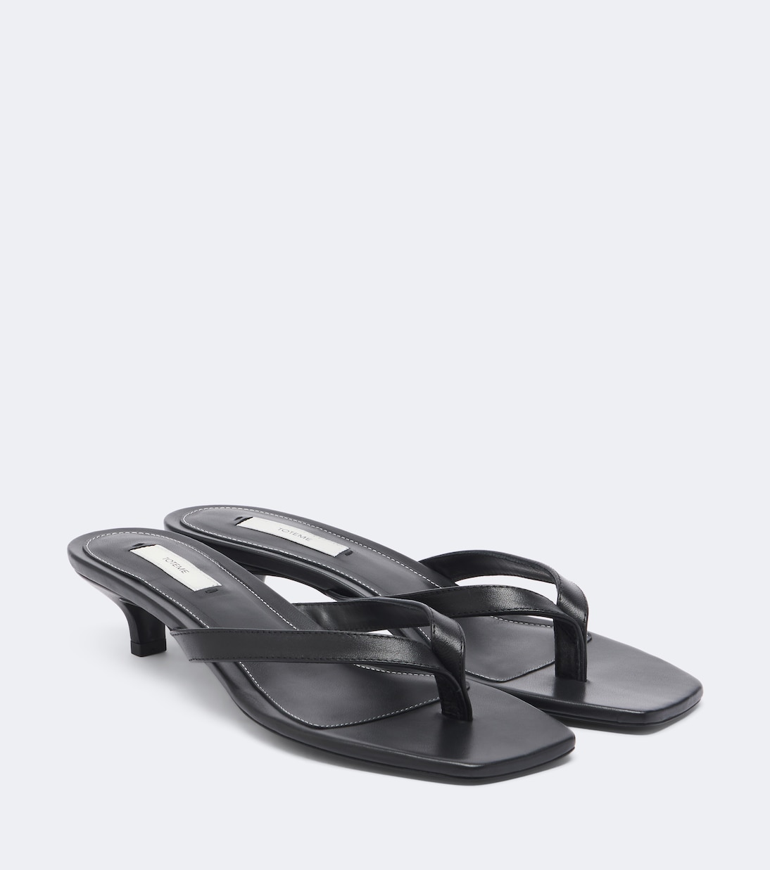 Leather Thong Sandals in Black - Toteme