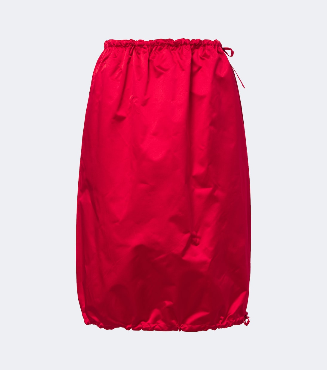 Silk Satin Midi Skirt in Red - Prada