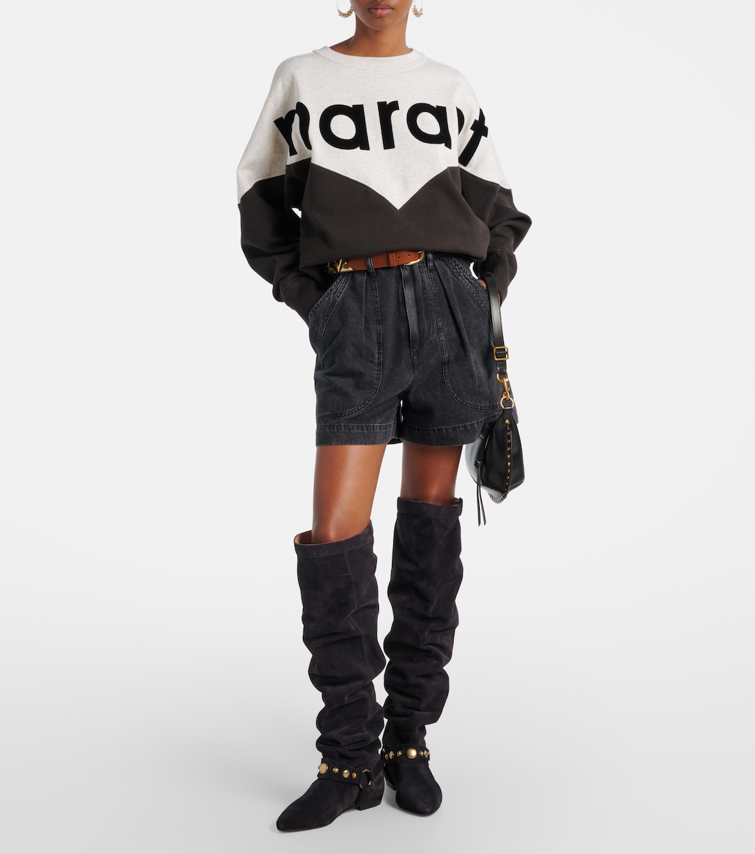 Houston Cotton-Blend Sweatshirt in Black - Marant Etoile