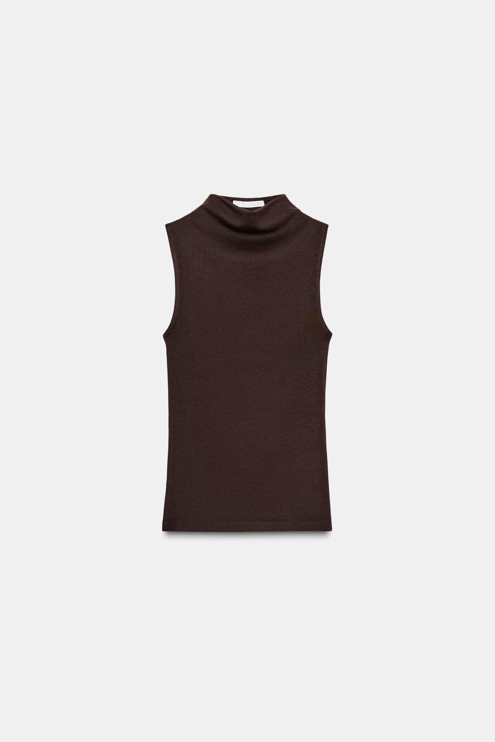 Sleeveless Top - Brown - S
