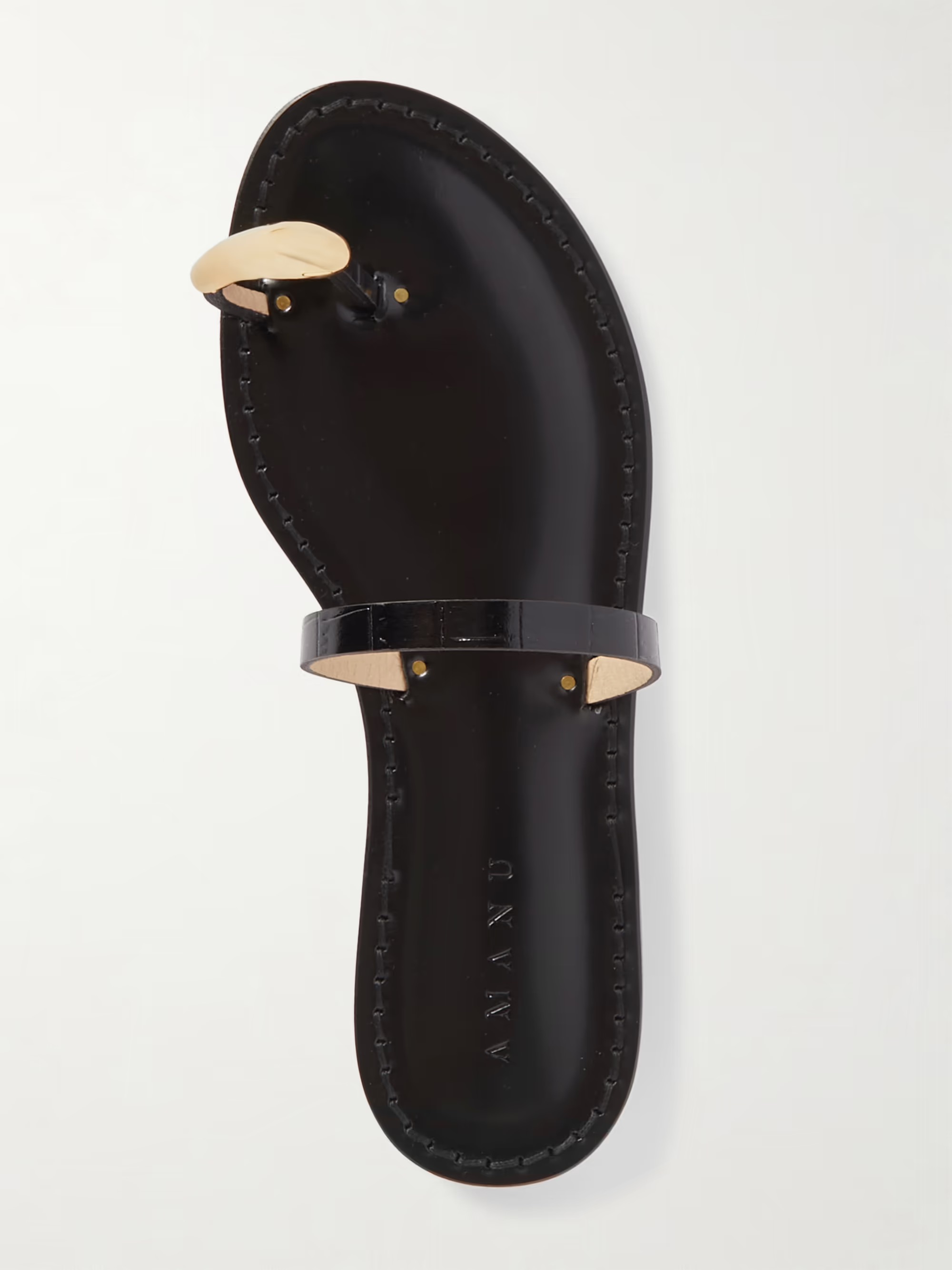 Amanu, The Kibera embellished croc-effect leather sandals