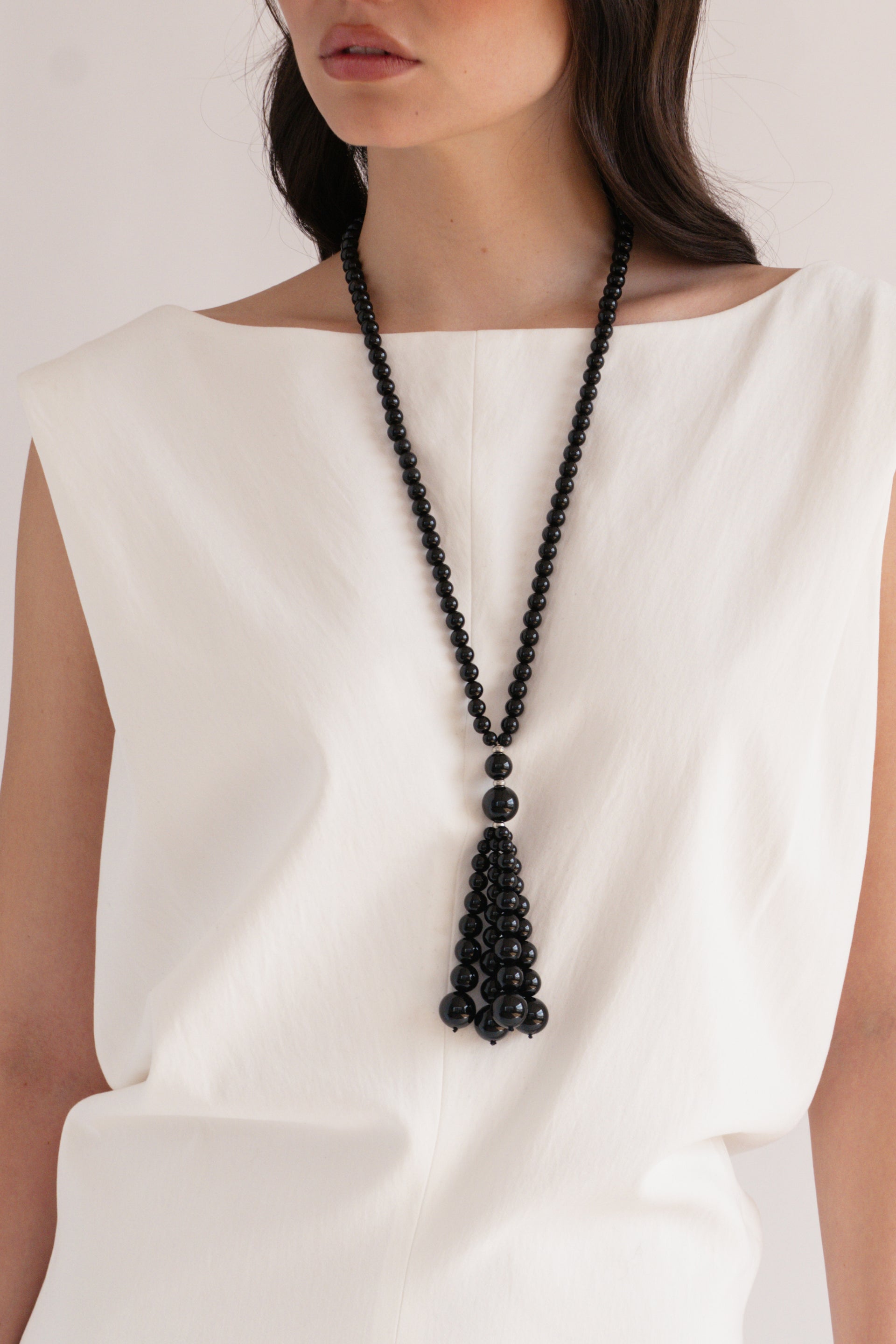 Pompon Necklace | Black Onyx
