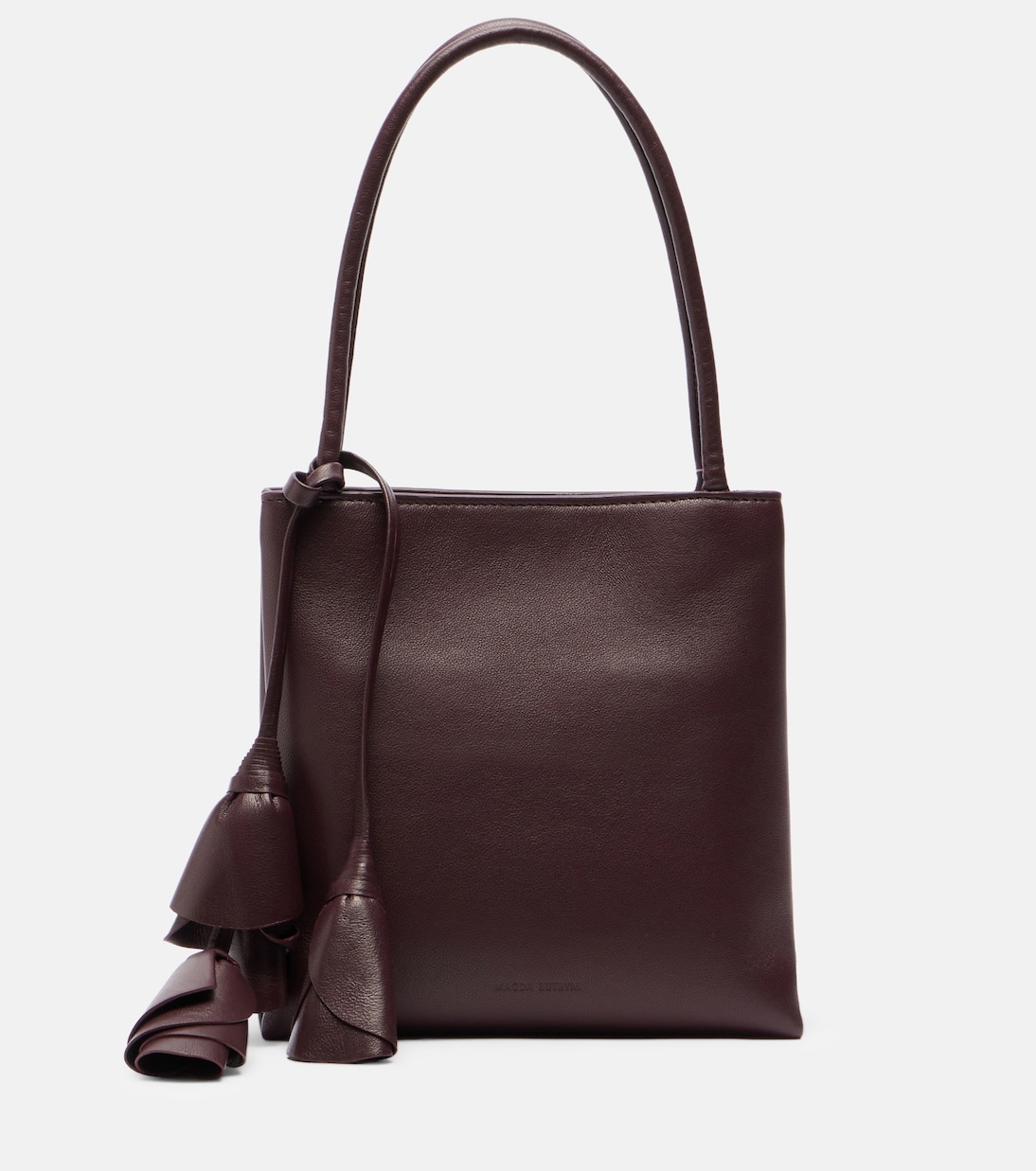 Julia Small Leather Shoulder Bag in Burgundy - Magda Butrym