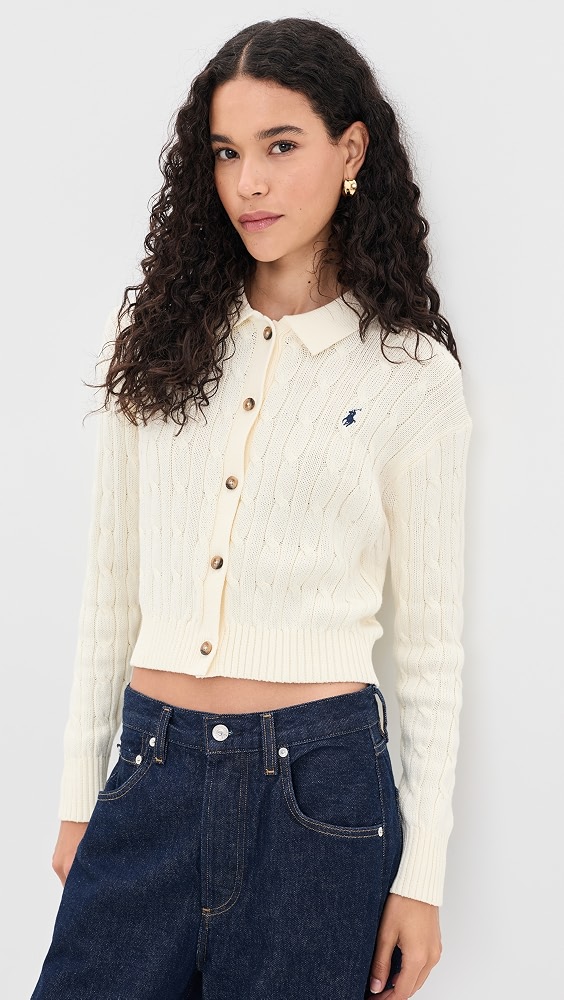 Collared Cardigan - Clubhouse Cream