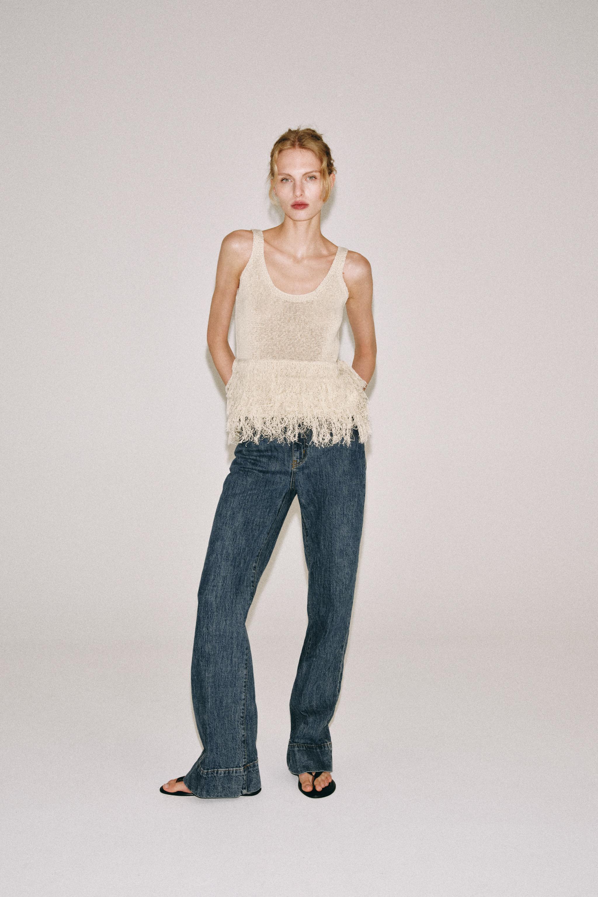 Fringed Knit Top - Ecru - S