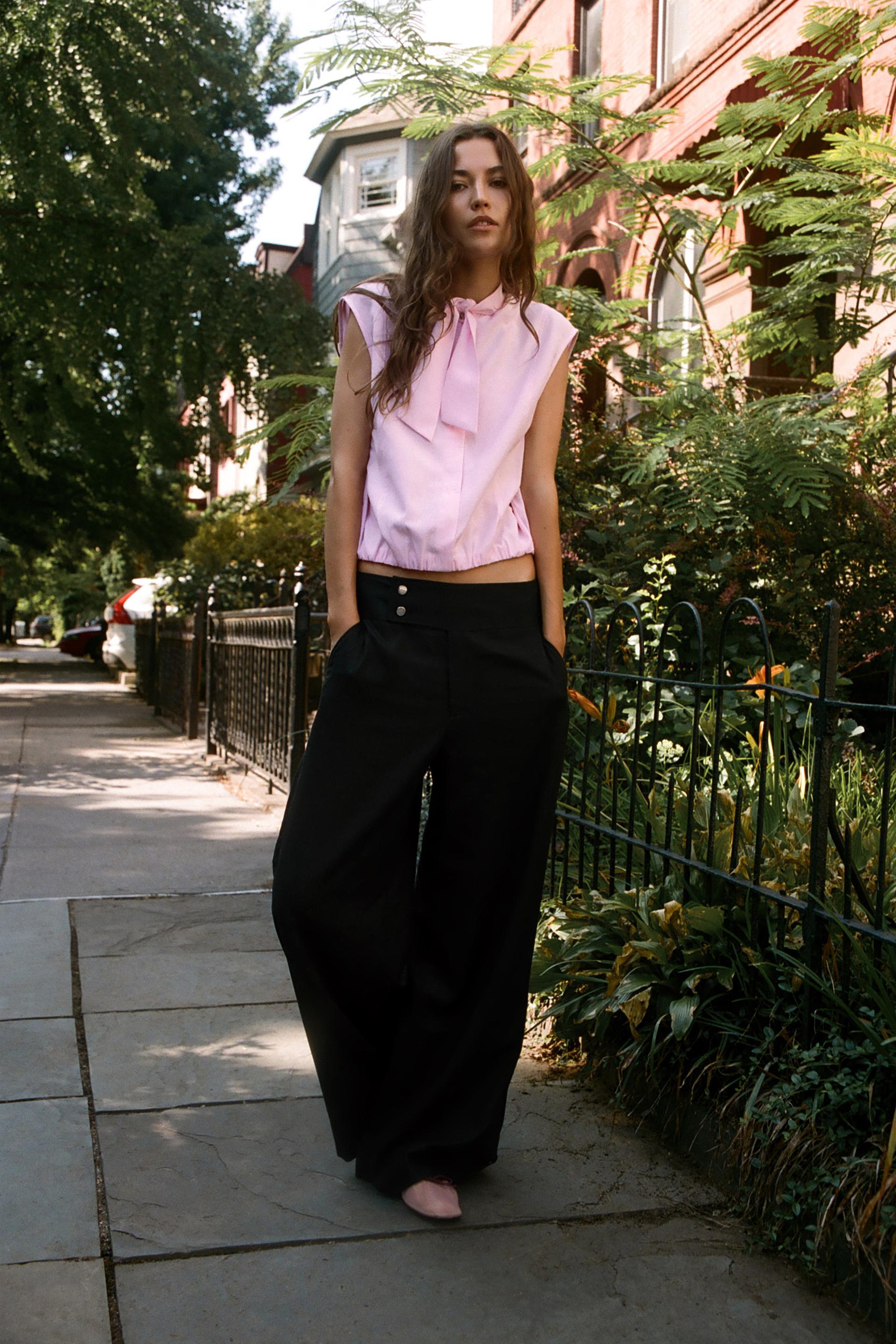 zara, Cuffed Wide-Leg Pants