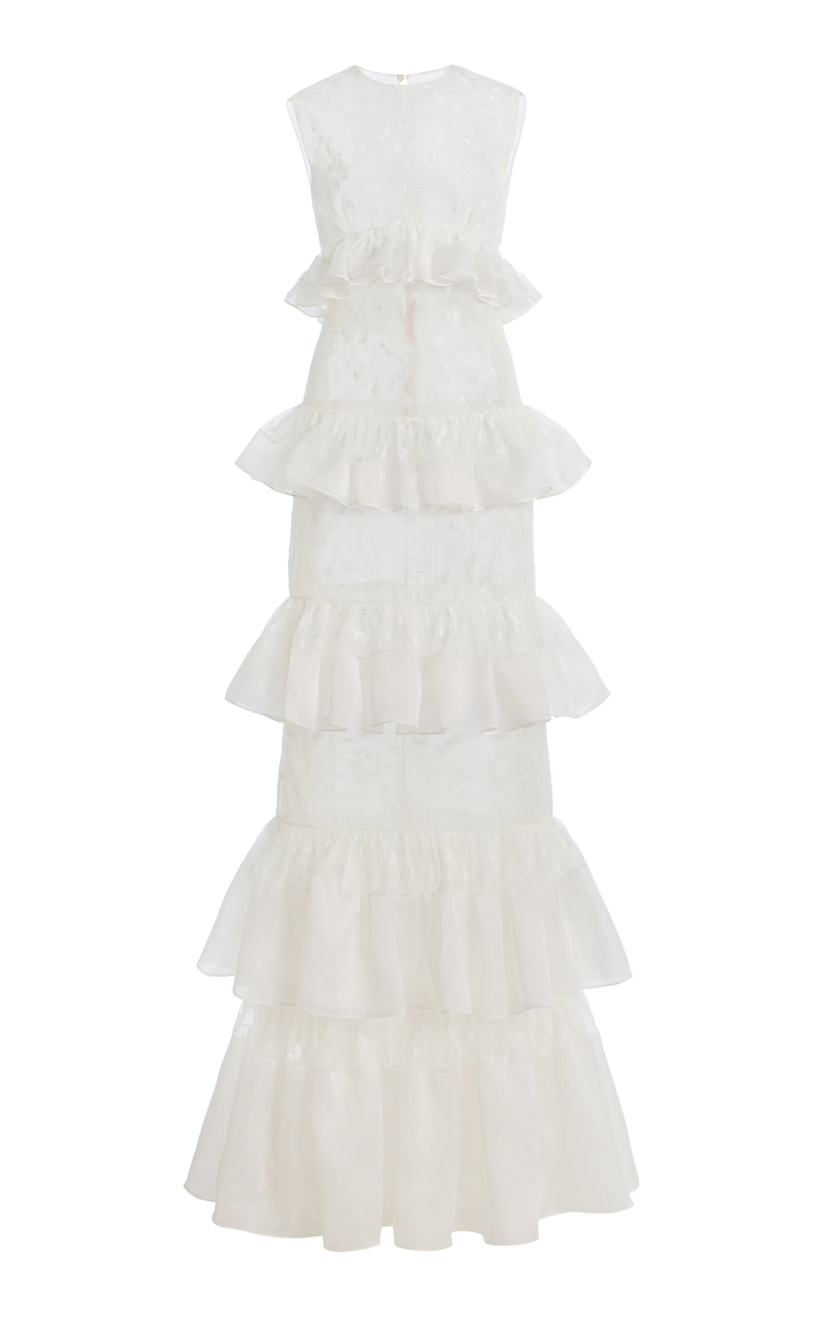 Sogna Ruffled Silk Organza Maxi Dress
